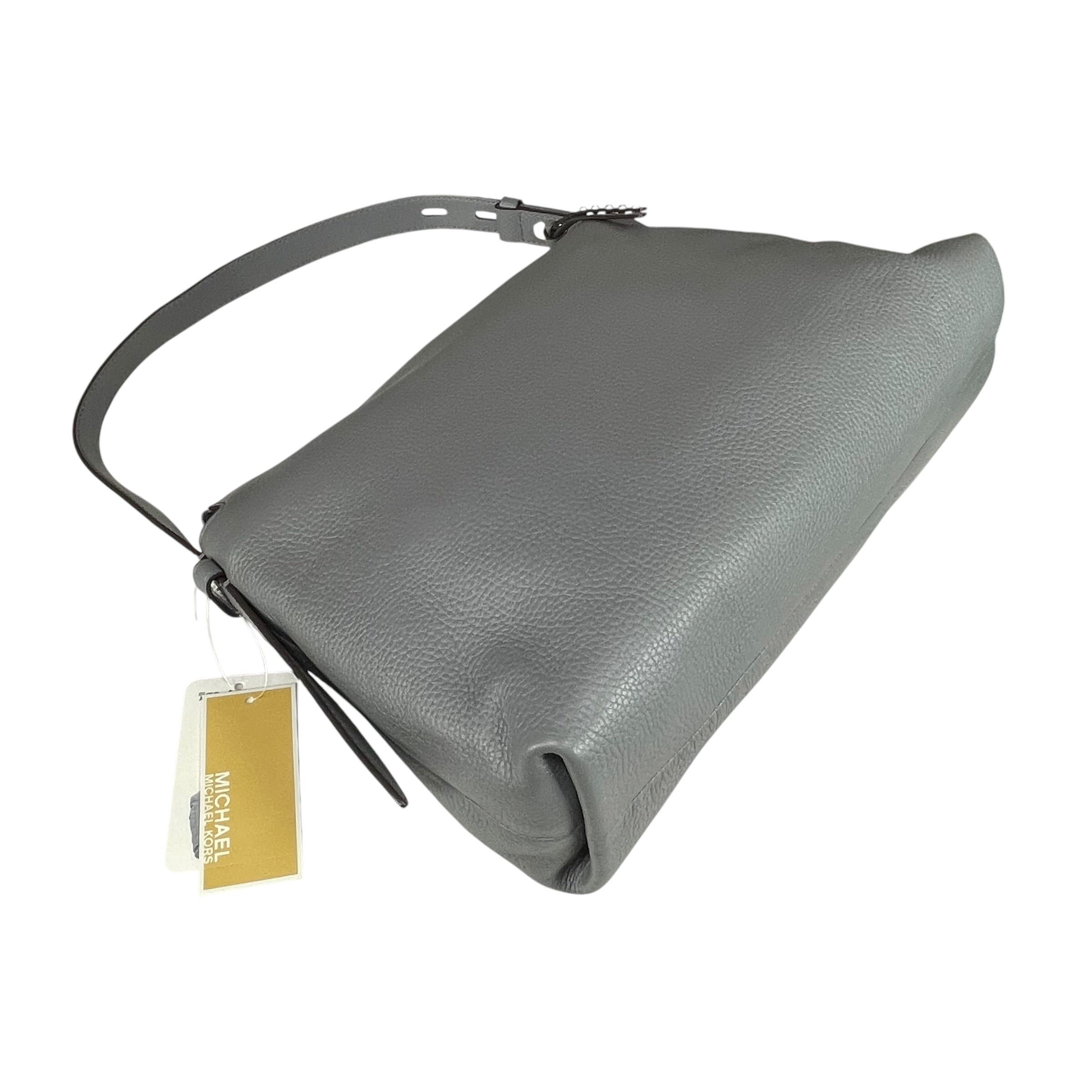 Michael Kors Shailene SHW Studded Grey Pebbled Leather Hobo Purse