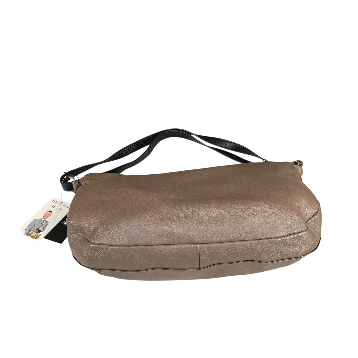 Furla Metropolis Two-Tone GHW Leather Taupe Black 2-Way Shoulder Hobo Purse