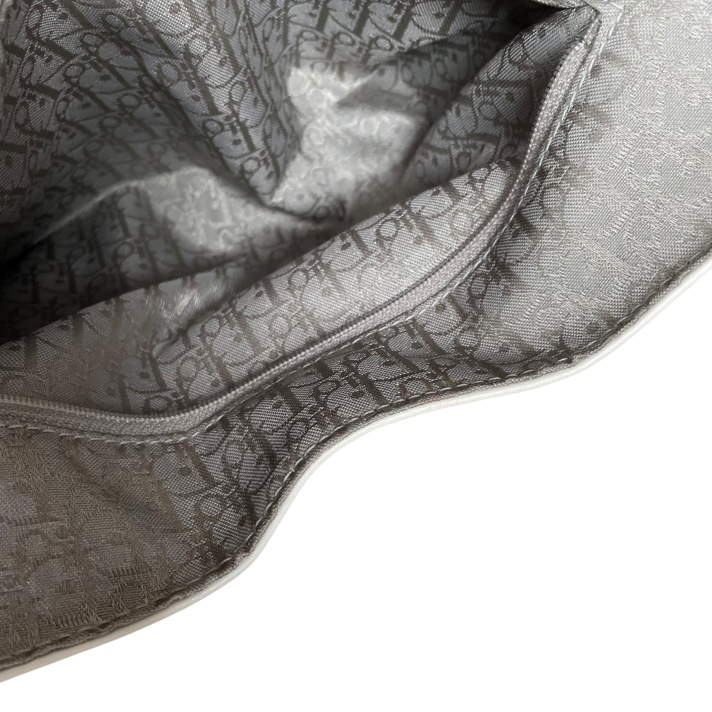 Christian Dior White Gaucho Large Y2K Top Handle Single Flap Shoulder Purse