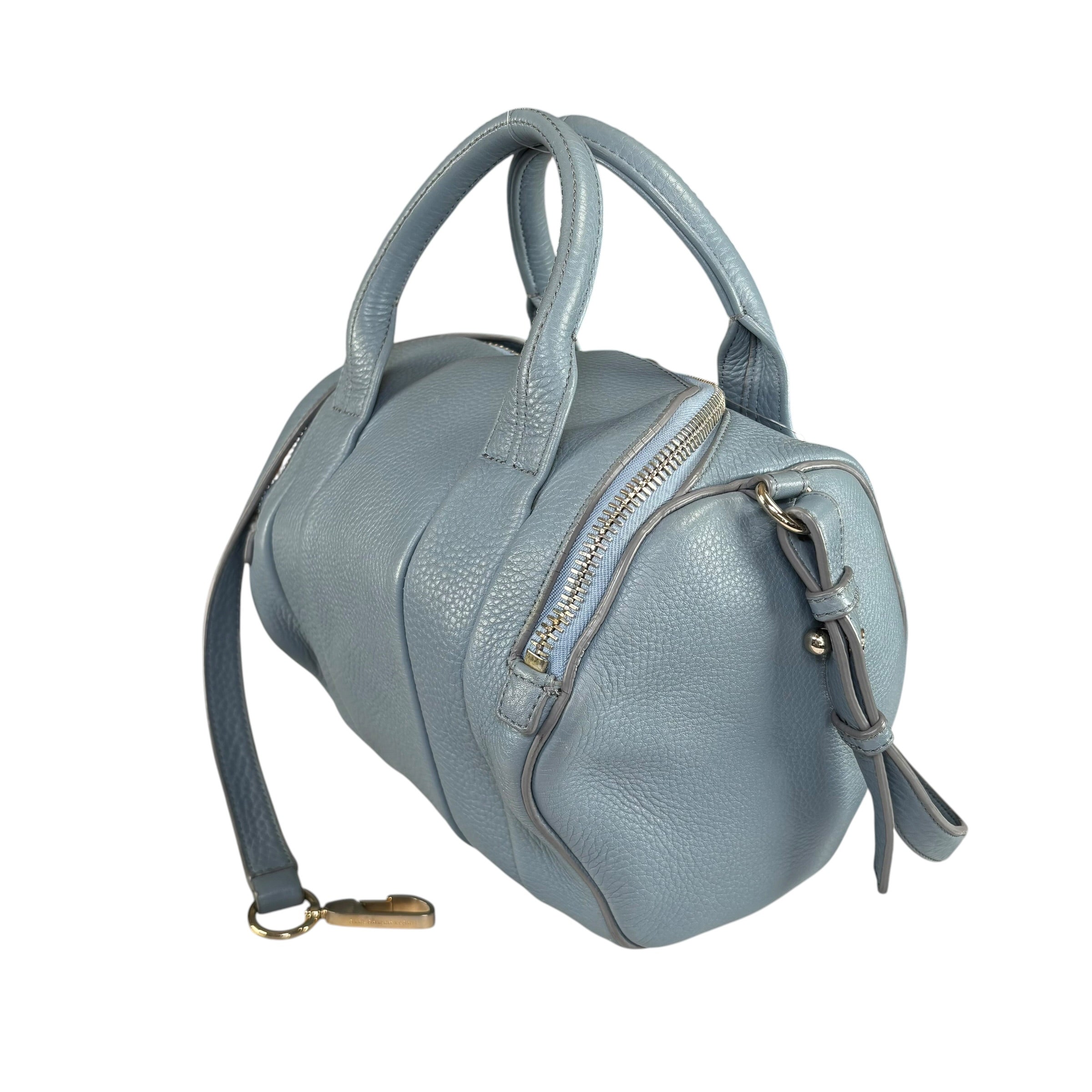 ALEXANDER WANG ボストン ショルダーバッグ ロッコ　シボ革y2k Alexander Wang Rocky Light Blue Gold HW Leather Boston 2-Way