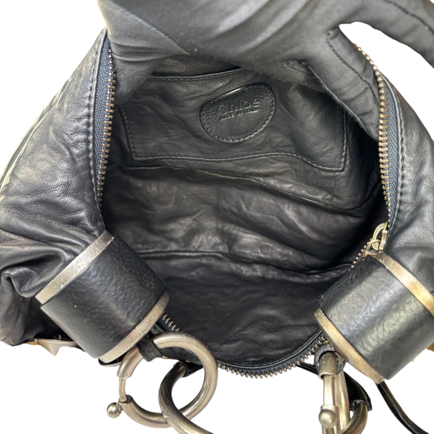 Chloe Y2K Aubrey Black Leather Med Hobo Stud Embellished Hobo