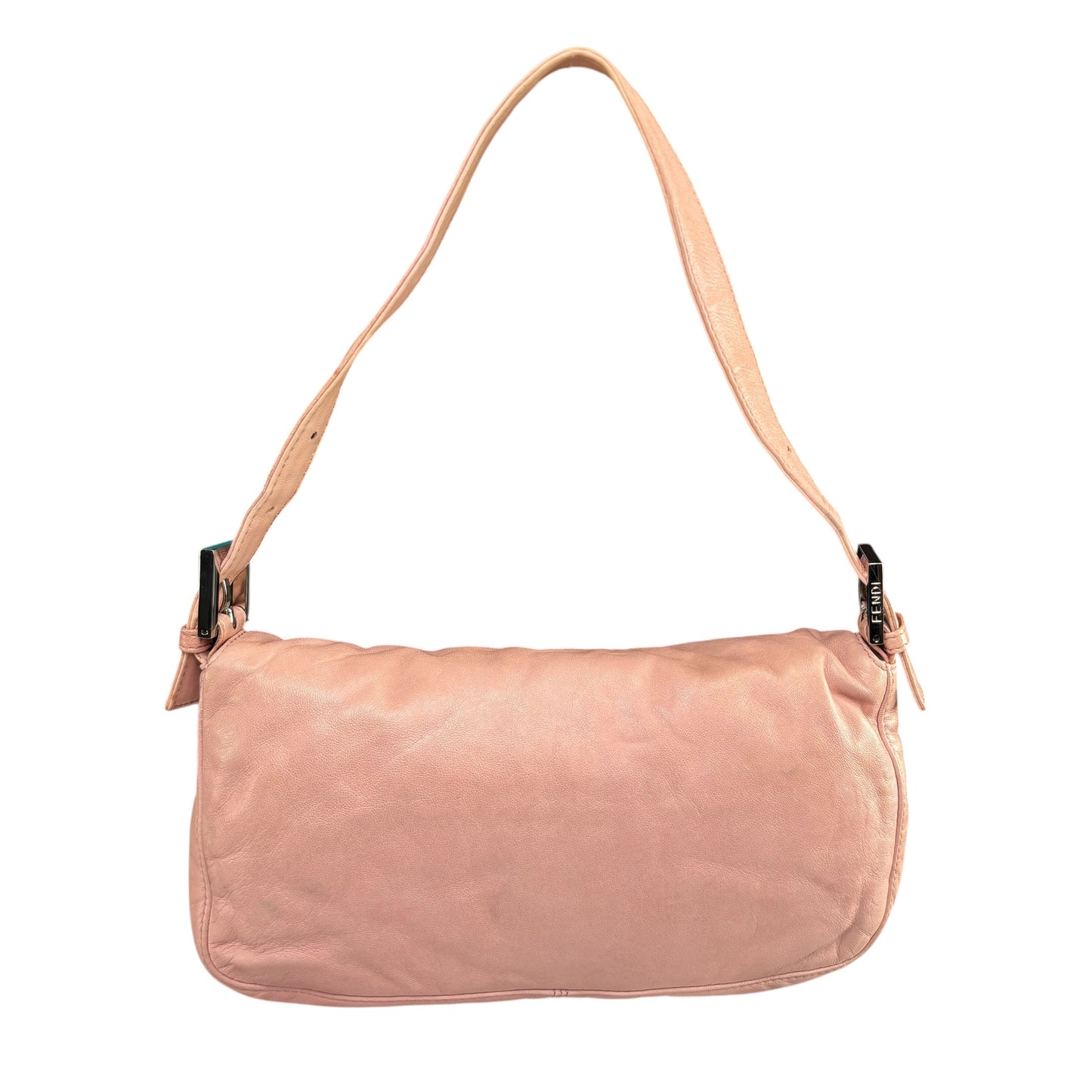 Fendi Y2K Baguette Classic Pink Lambskin SHW Yellow Shoulder Purse