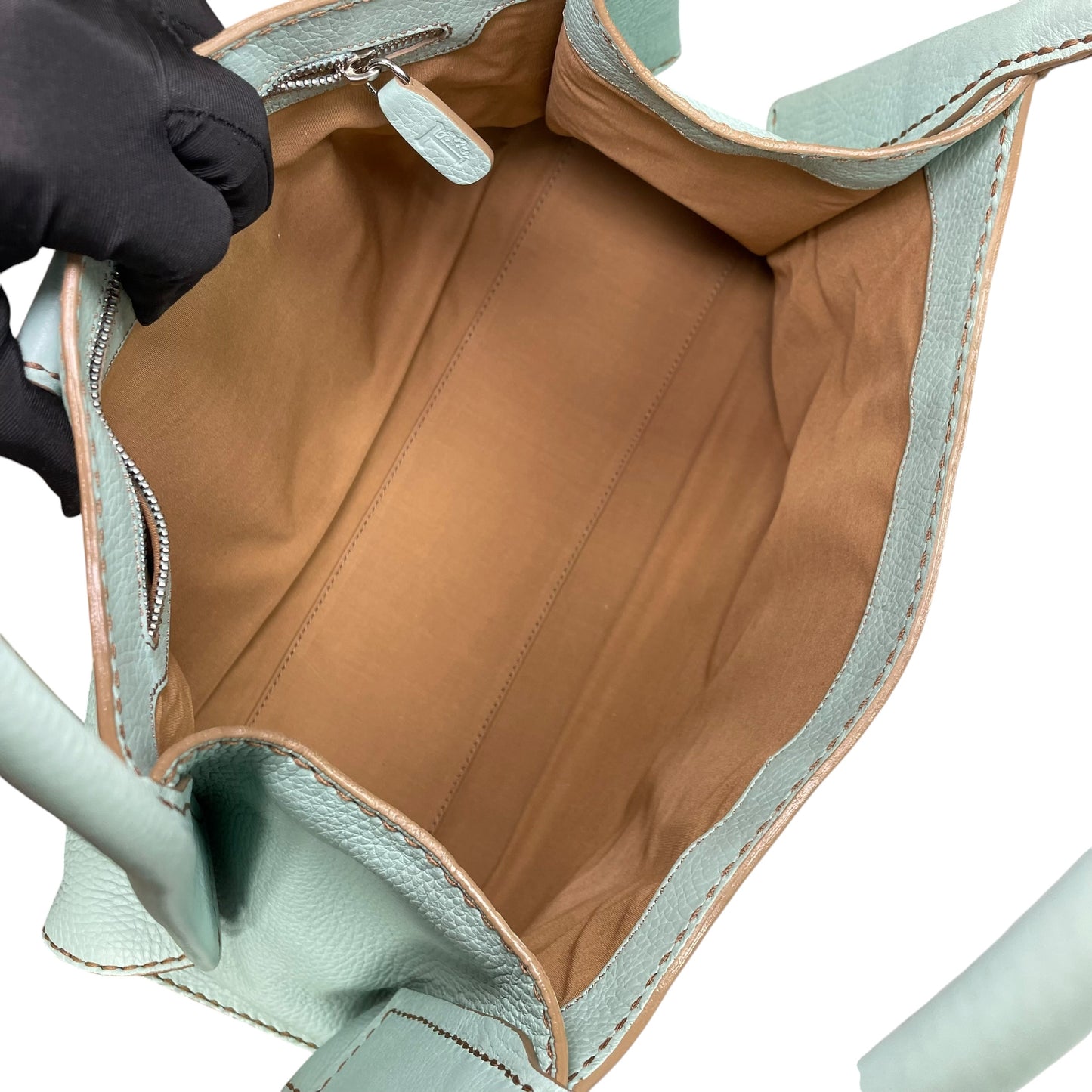 Tod’s D Bag Hobo Mint /Taupe Pebbled Leather SHW Shoulder Bag