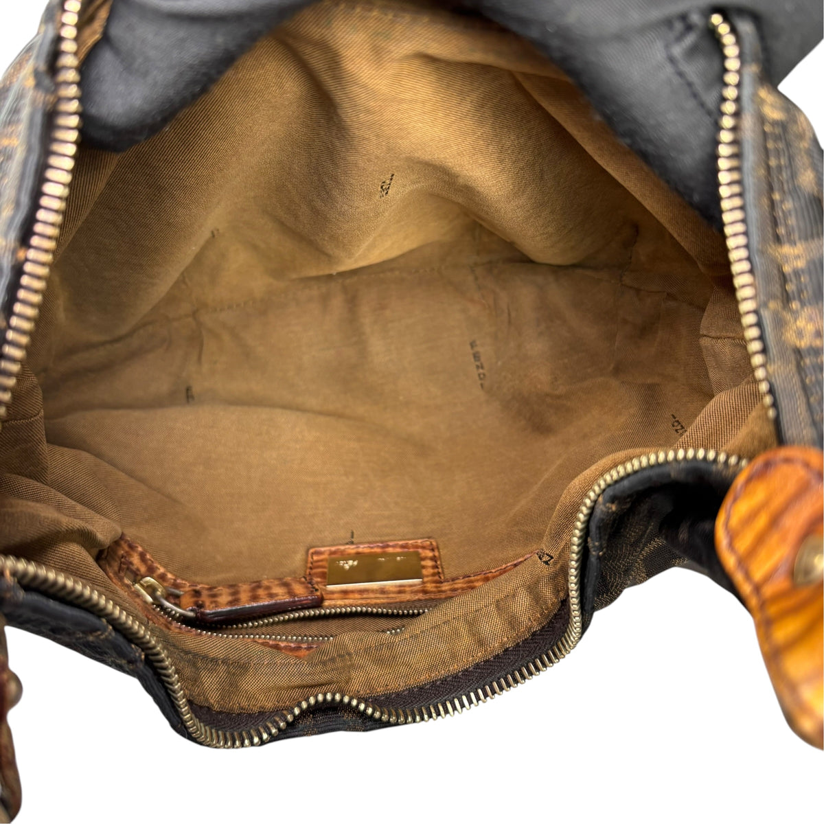 Fendi Y2K Zucca Embossed Lizard Chef Shoulder Purse