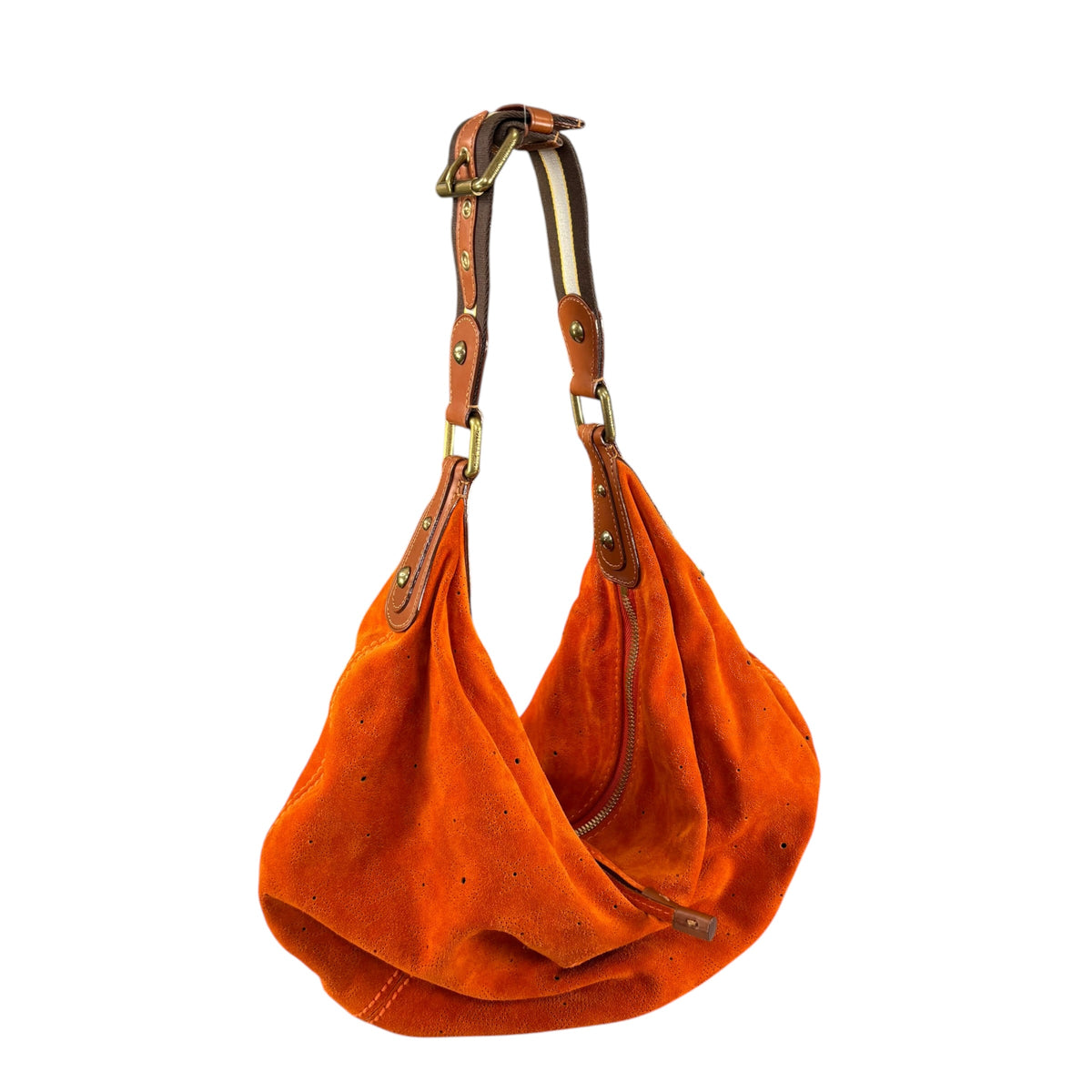 Louis Vuitton Y2K Onata Orange Suede Mahina GM Leather Hobo Purse