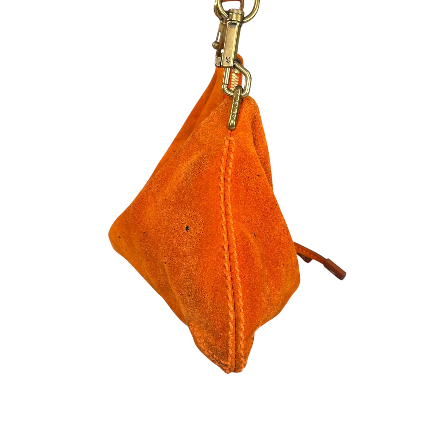 Louis Vuitton Mahina Onatah PM Pouchette Orange Suede Shoulder Purse