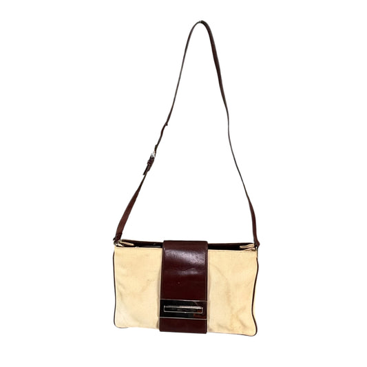 Fendi Y2K XL Baguette Eru Canvas Two-Tone Slim Leather Purse