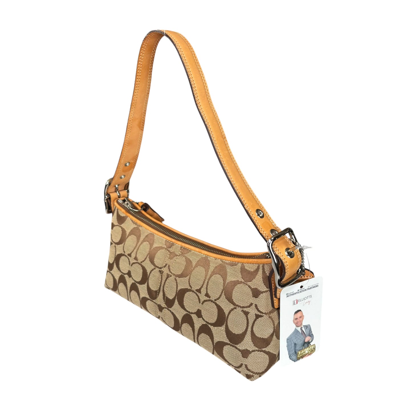 Coach Y2K Demi Tan Canvas Baguette Shoulder Purse