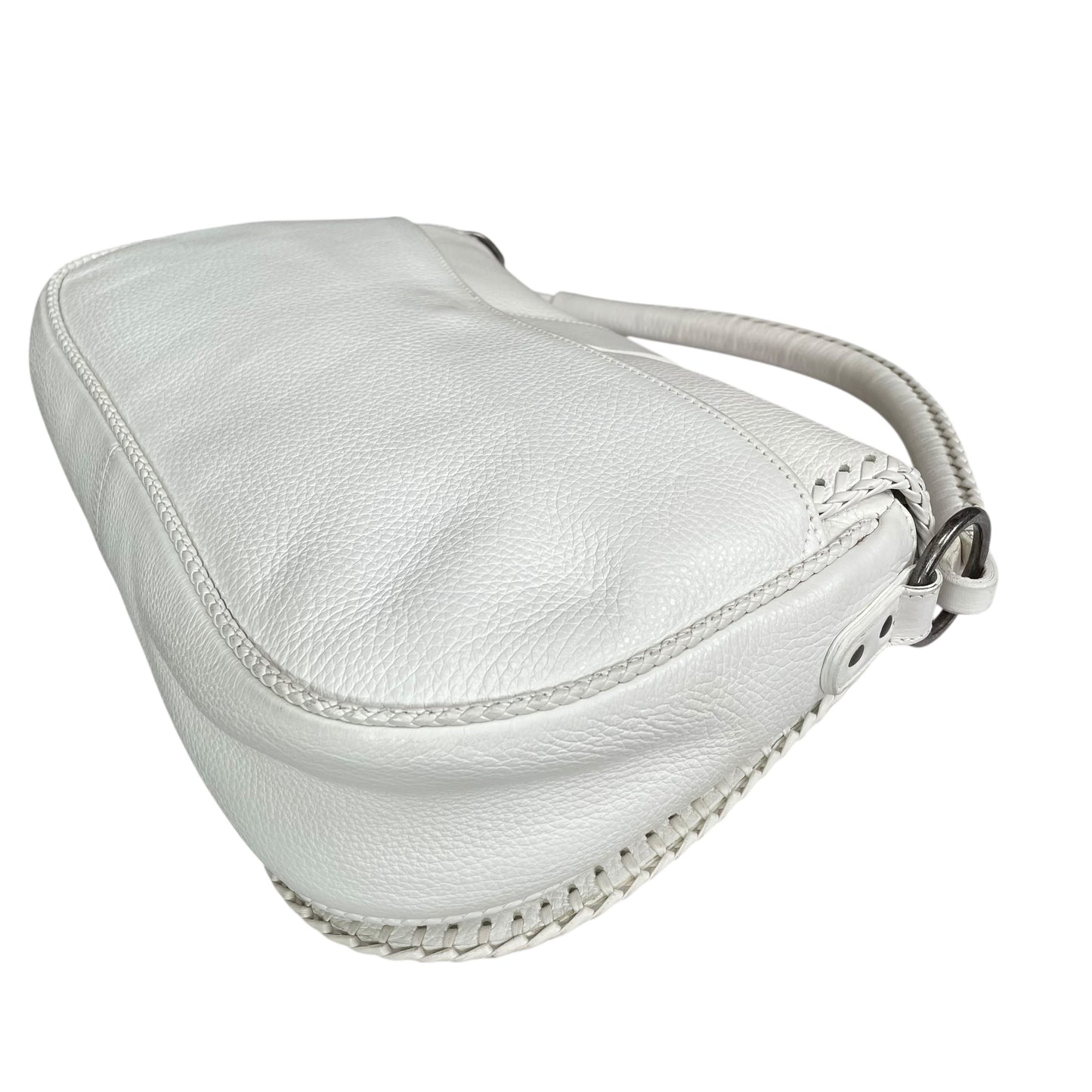 Christian Dior White Gaucho Large Y2K Top Handle Single Flap Shoulder Purse