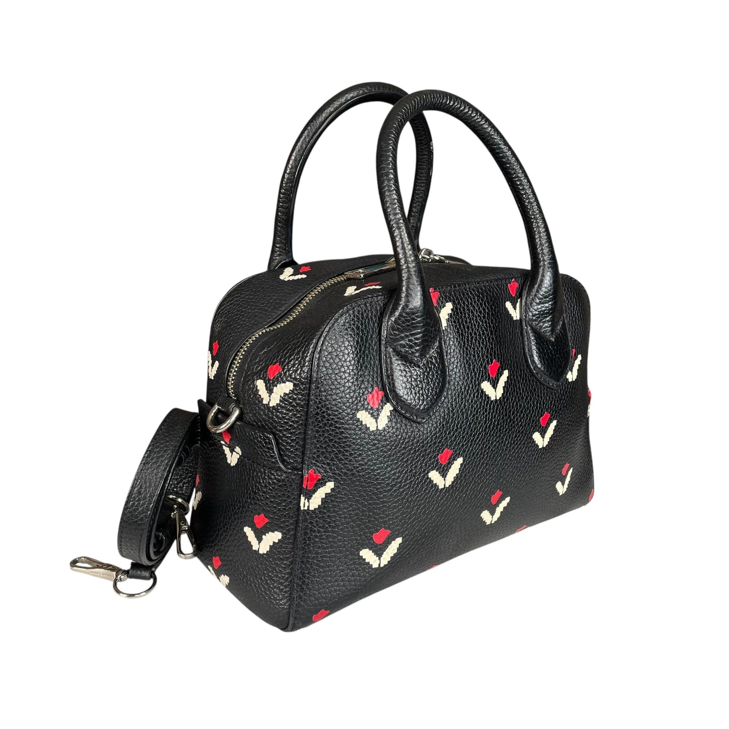 Marc Jacobs New York Tullip Collection Leather Beaded 2-Way SHW Zip Purse