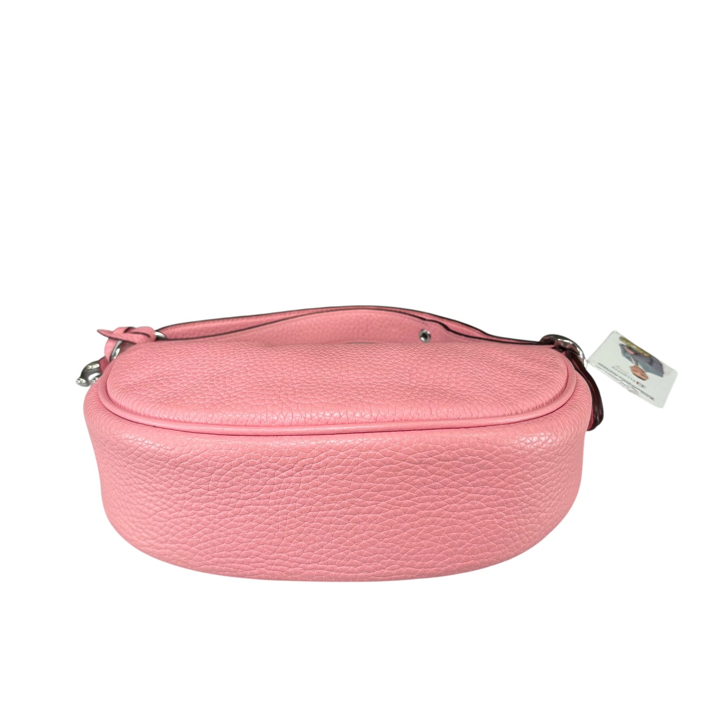 Coach Luna Pink Crescent SHW 2-Way Pebbled Leather Purse