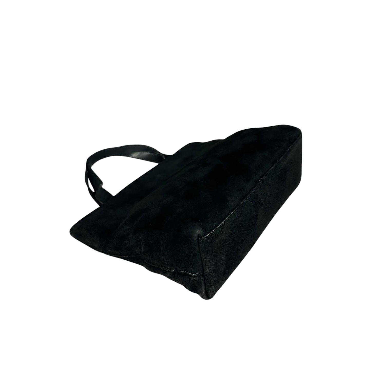 Gucci G Black Suede. Leather GHW Mini Tilt-Lock Top Purse