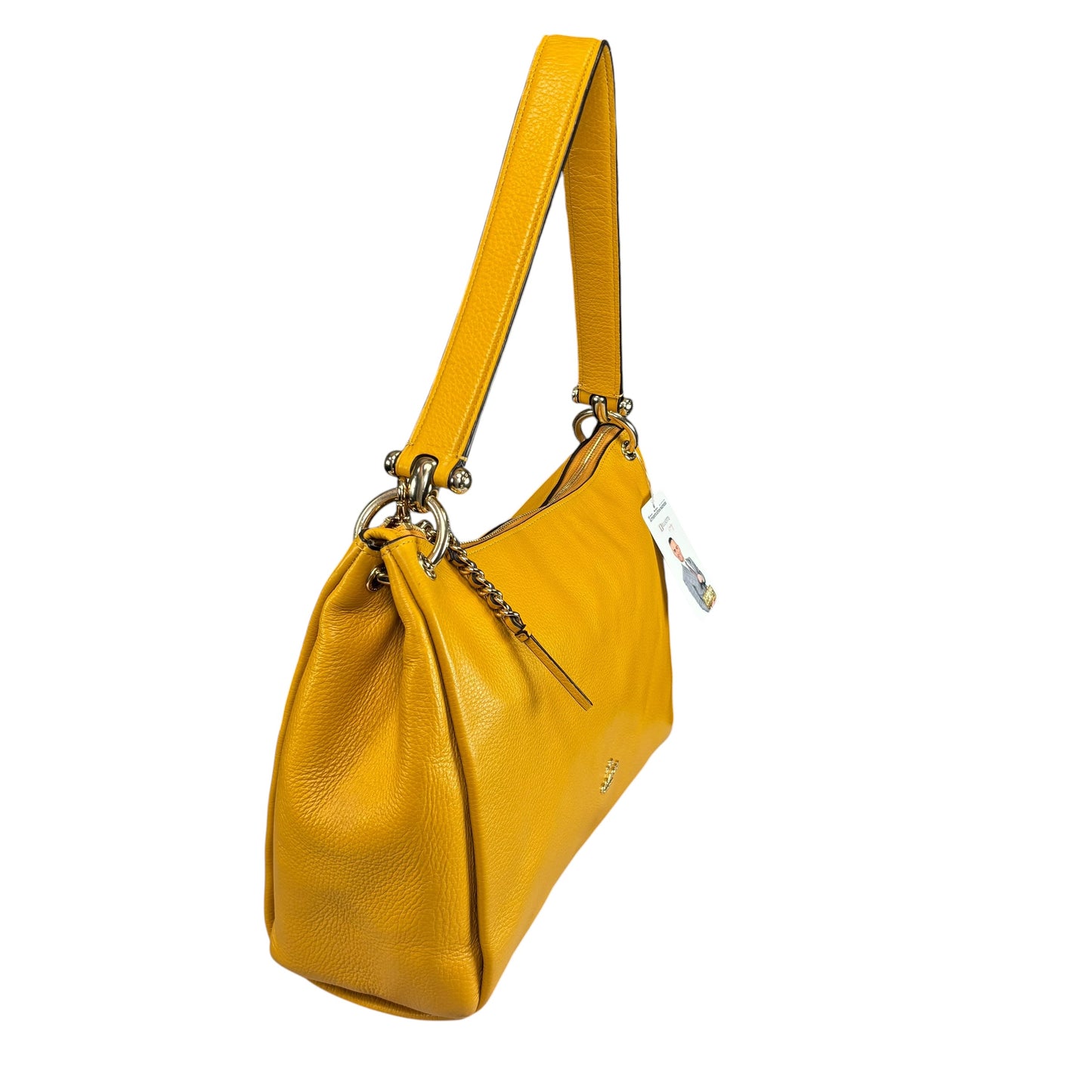 Coach Mia Mustard GHW Leather 2-Way Crossbody Purse