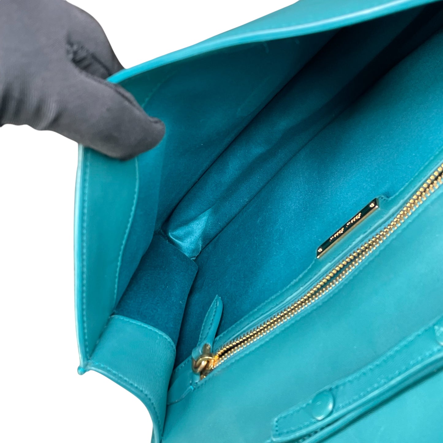 Miu Miu Delice Teal Matelasse Python Embossed Nappa Leather GHW Crossbody Flap Purse