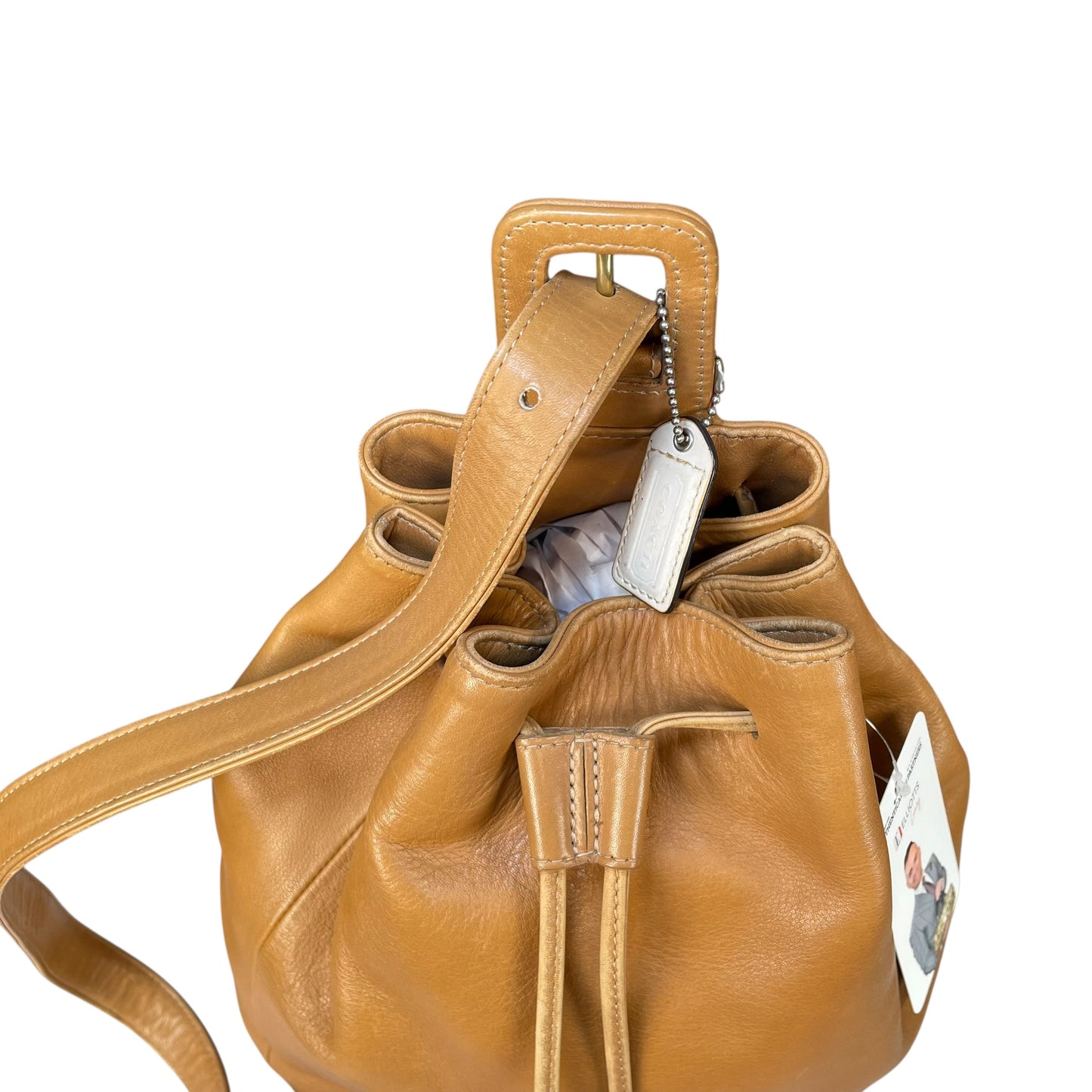 Coach Sonoma Tan Leather Sling Backpack Drawstring  Shoulder Bucket Tote