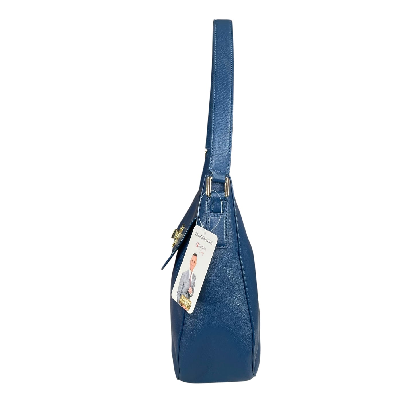 Tory Burch Mercer Blue Wave Leather GHW Hobo Shoulder Bag