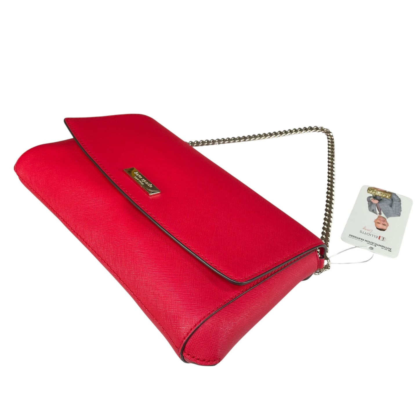 Kate Spade Laurel Red / Black Saffiano Leather Chain GHW 2-Way Flap Purse