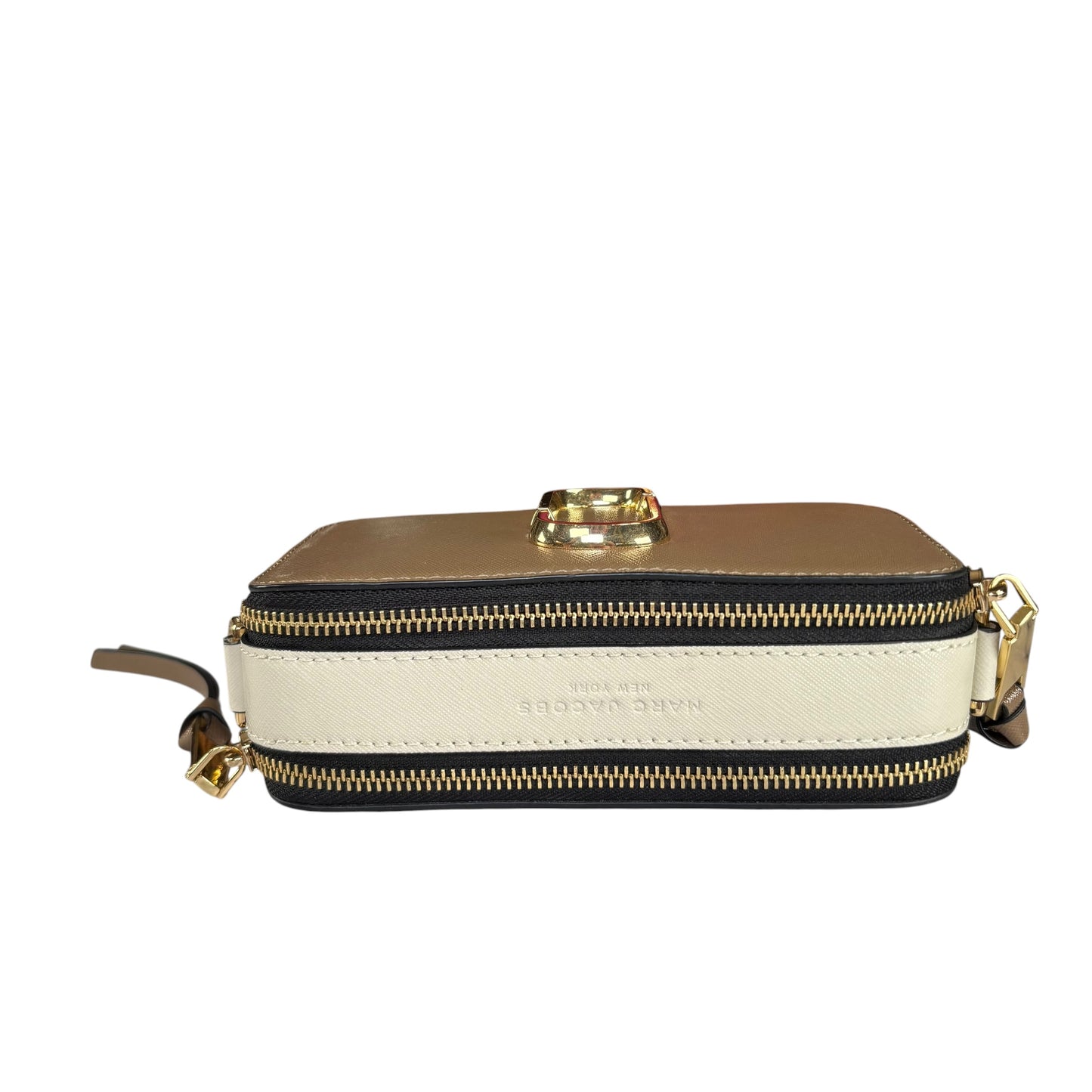 Marc Jacobs The Snapshot  Saffiano Leather French Gray Gold  Crossbody