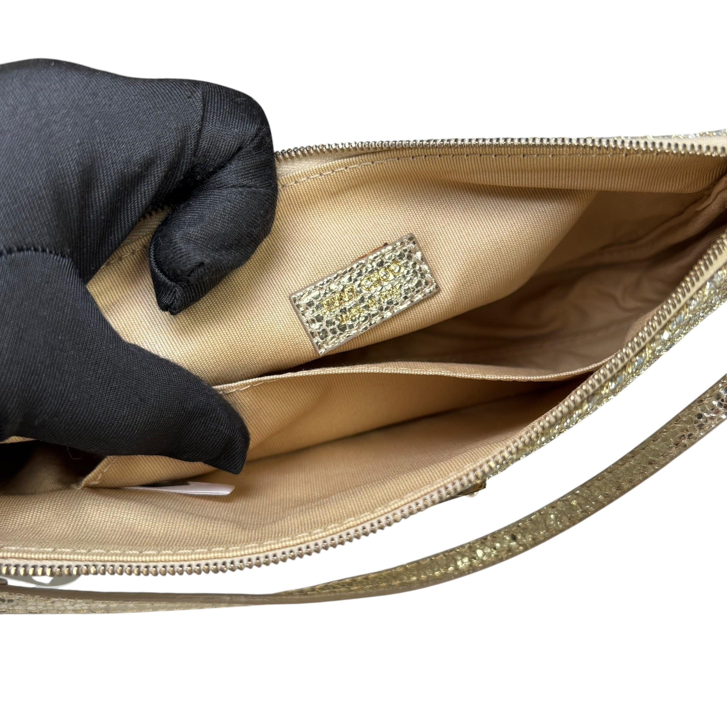 Jimmy Choo Glitter GHW Pouchette Shoulder Purse – Elliott's Luxury