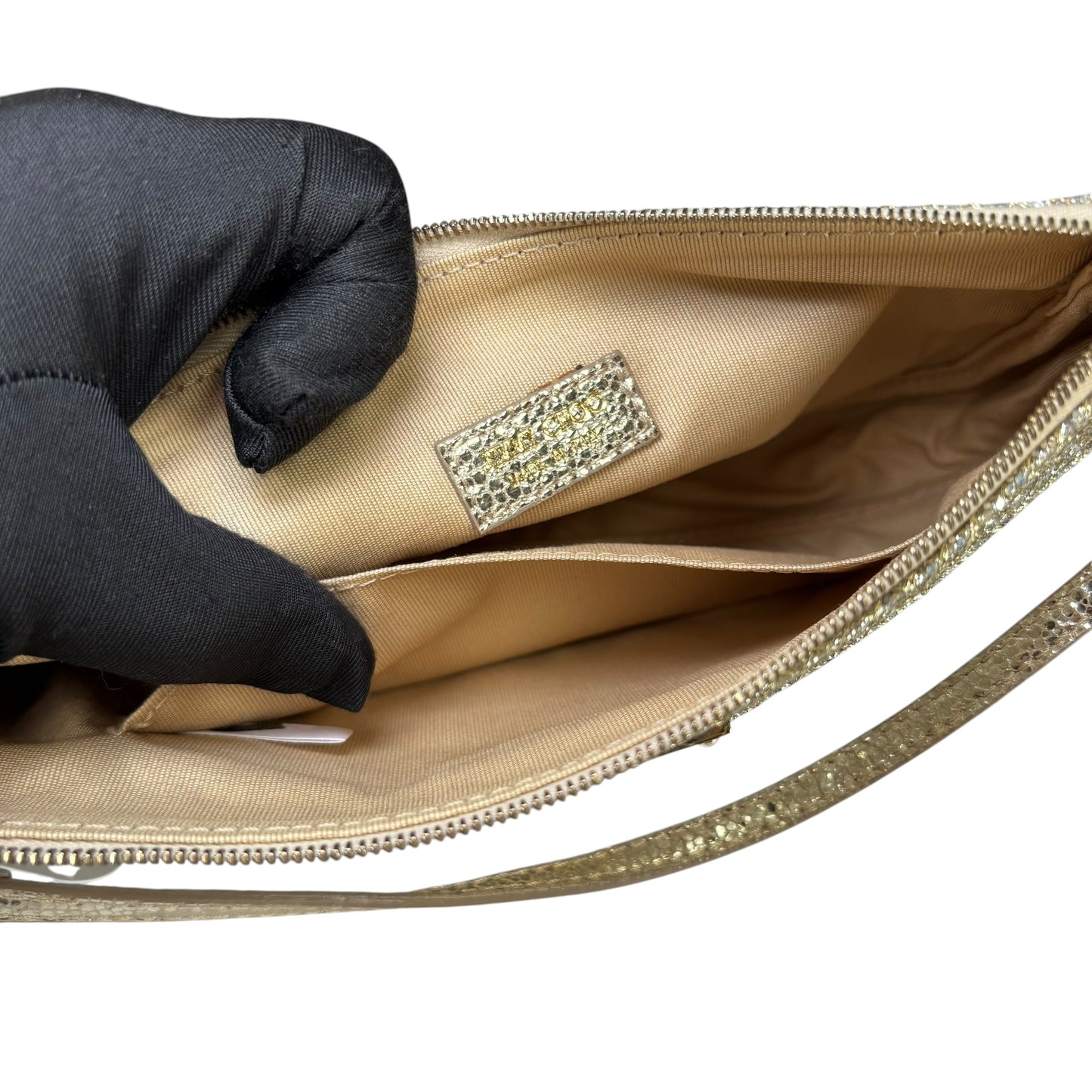 Jimmy Choo Glitter GHW Pouchette Shoulder Purse