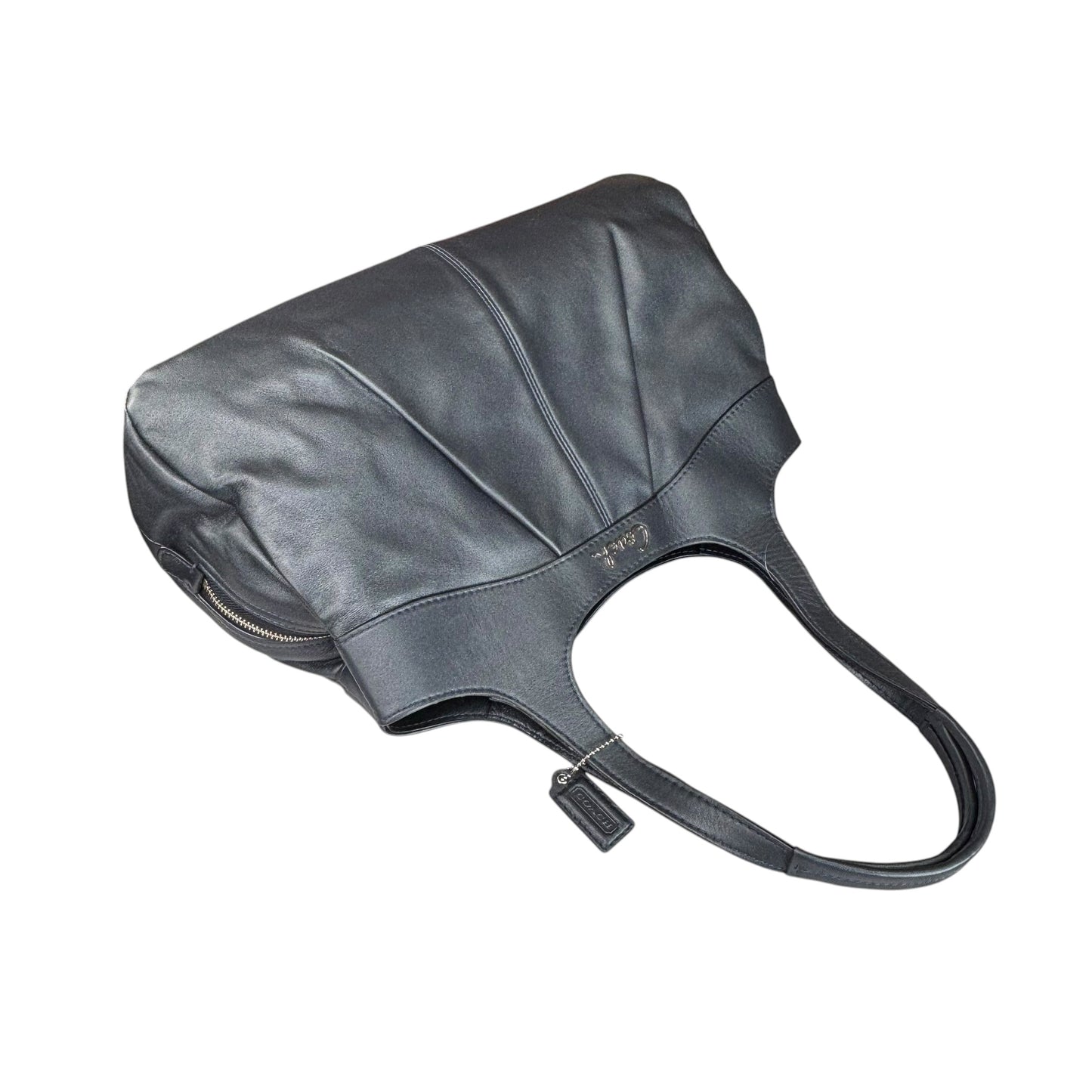 Coach Lexi SHW Metallic Grey Leather Large Shoulder Hobo Pursw