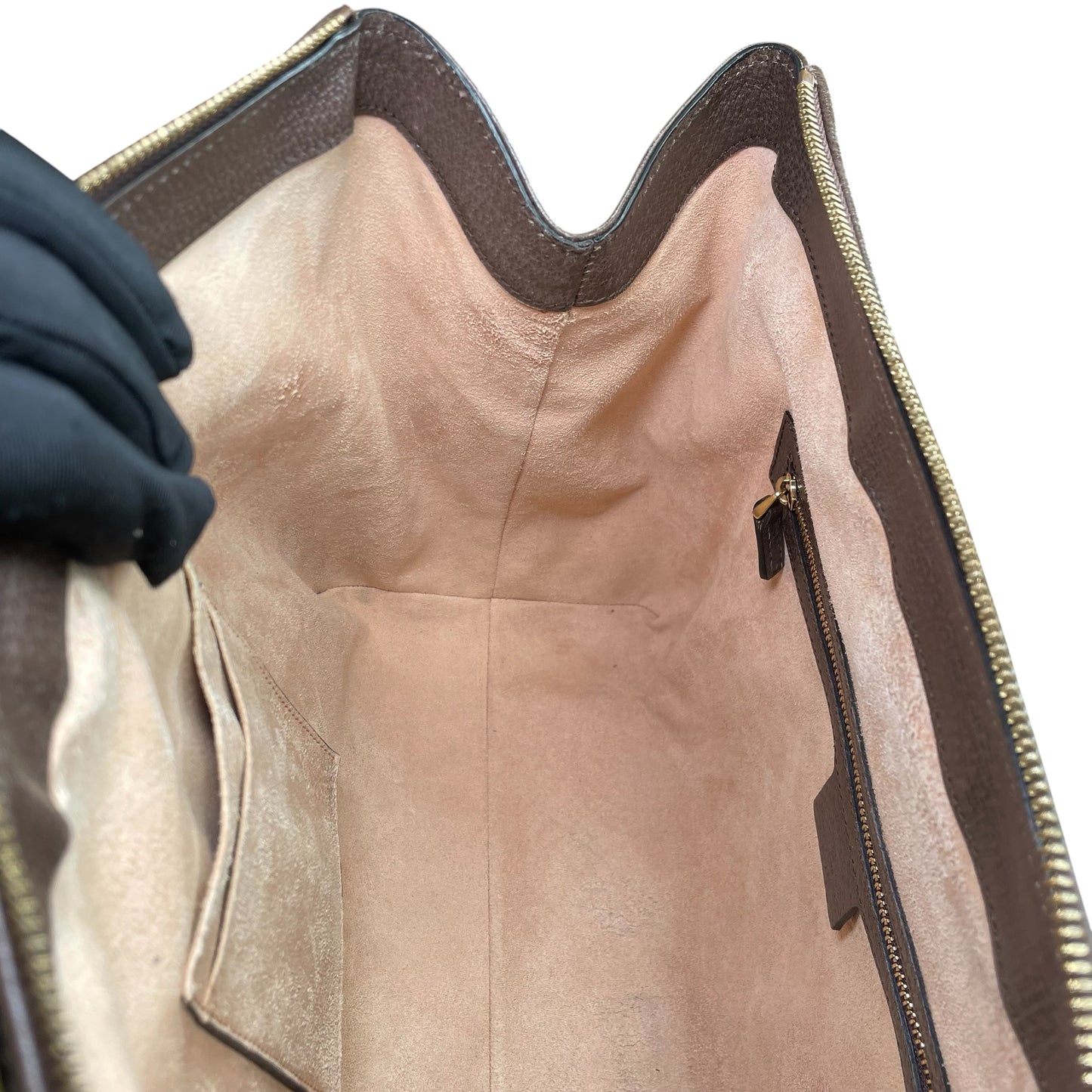 Gucci GG Ophidia GHW Leather Supreme Brown Canvas Crossbody Medium 2-Way Tote