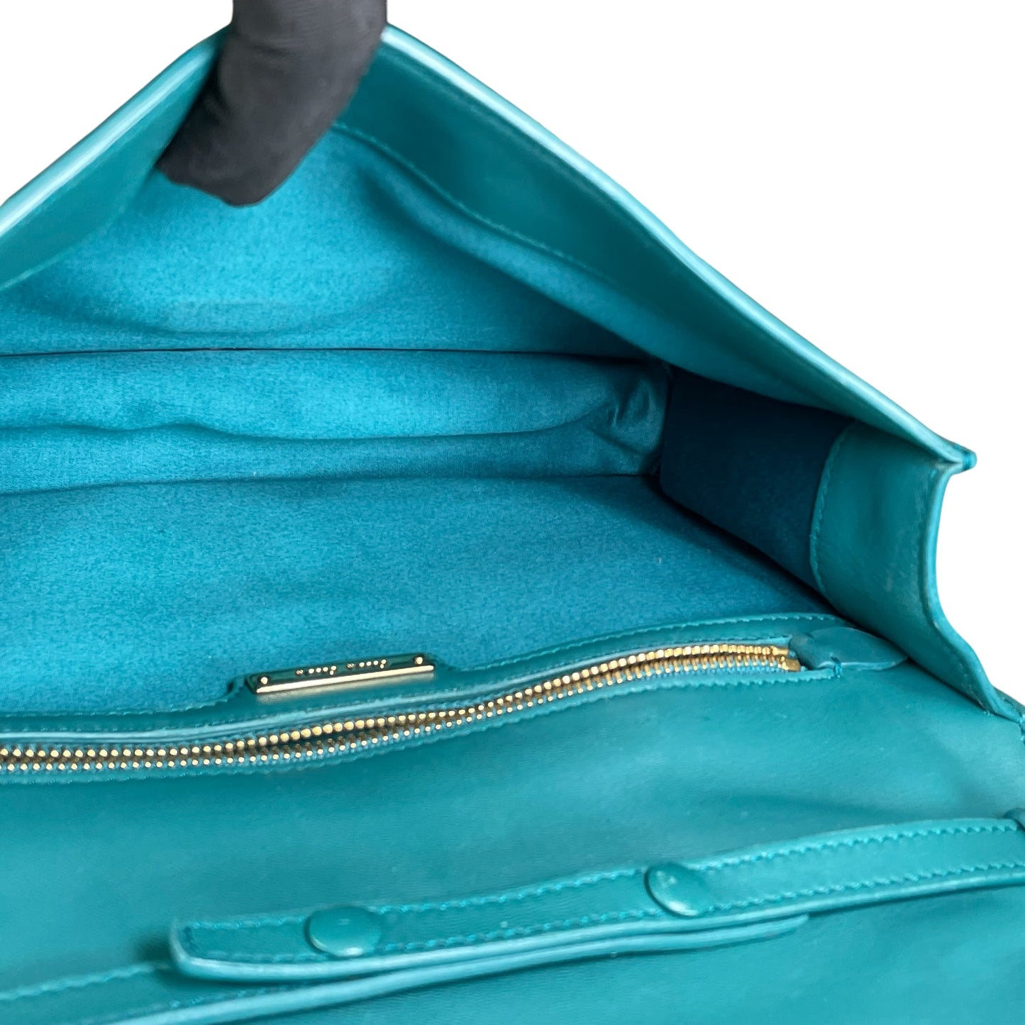 Miu Miu Delice Teal Matelasse Python Embossed Nappa Leather GHW Crossbody Flap Purse