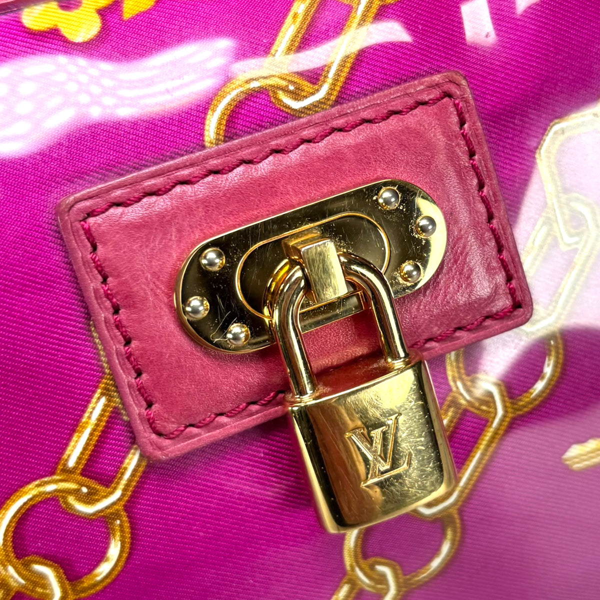 Louis Vuitton Y2K Limited GHW Chain PVC / Leather Fushia Mini Pouchette Purse