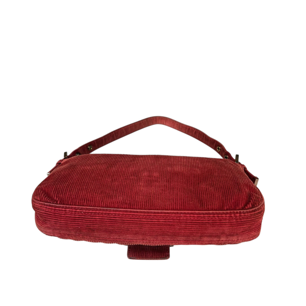 Fendi Y2K Baguette Corduroy Burgundy Rose Classic Shoulder Purse