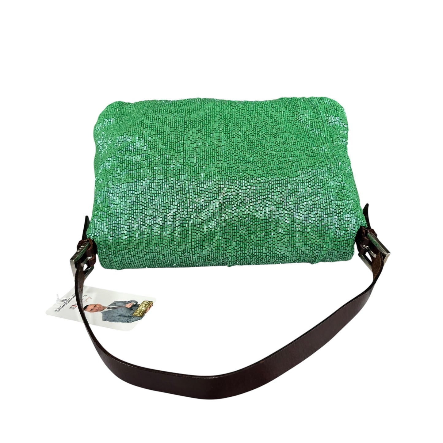 Fendi Y2K Mama Baguette Large Mint Beaded Shoulder Purse