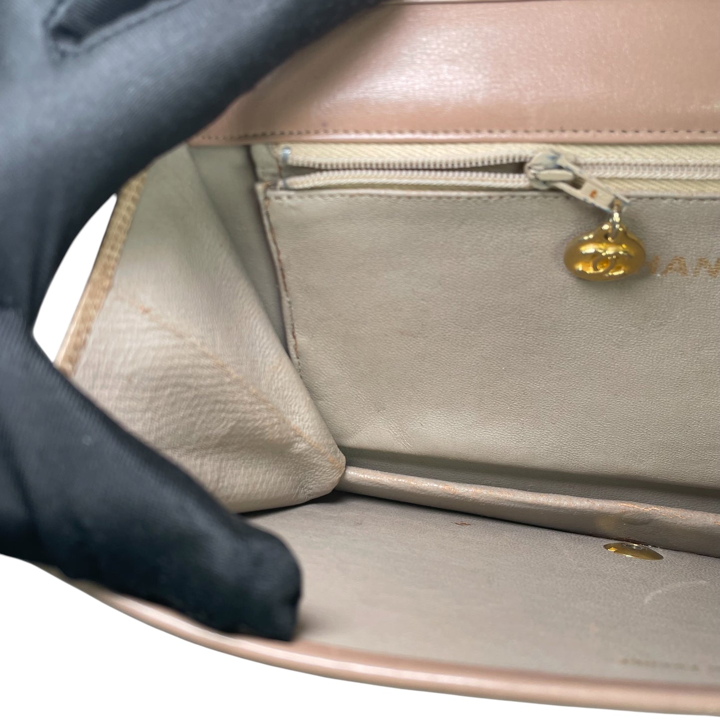 Chanel CC Exotic Lizard Single Flap 24K Plated Lambskin Push Lock Purse