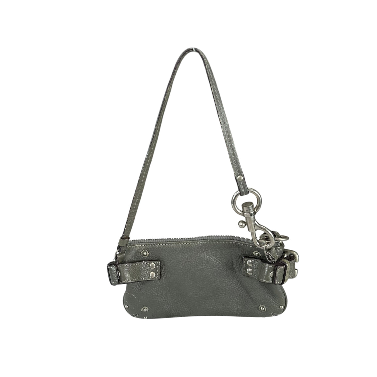 Chloe Paddington Grey Mini Leather Pouchette  SHW