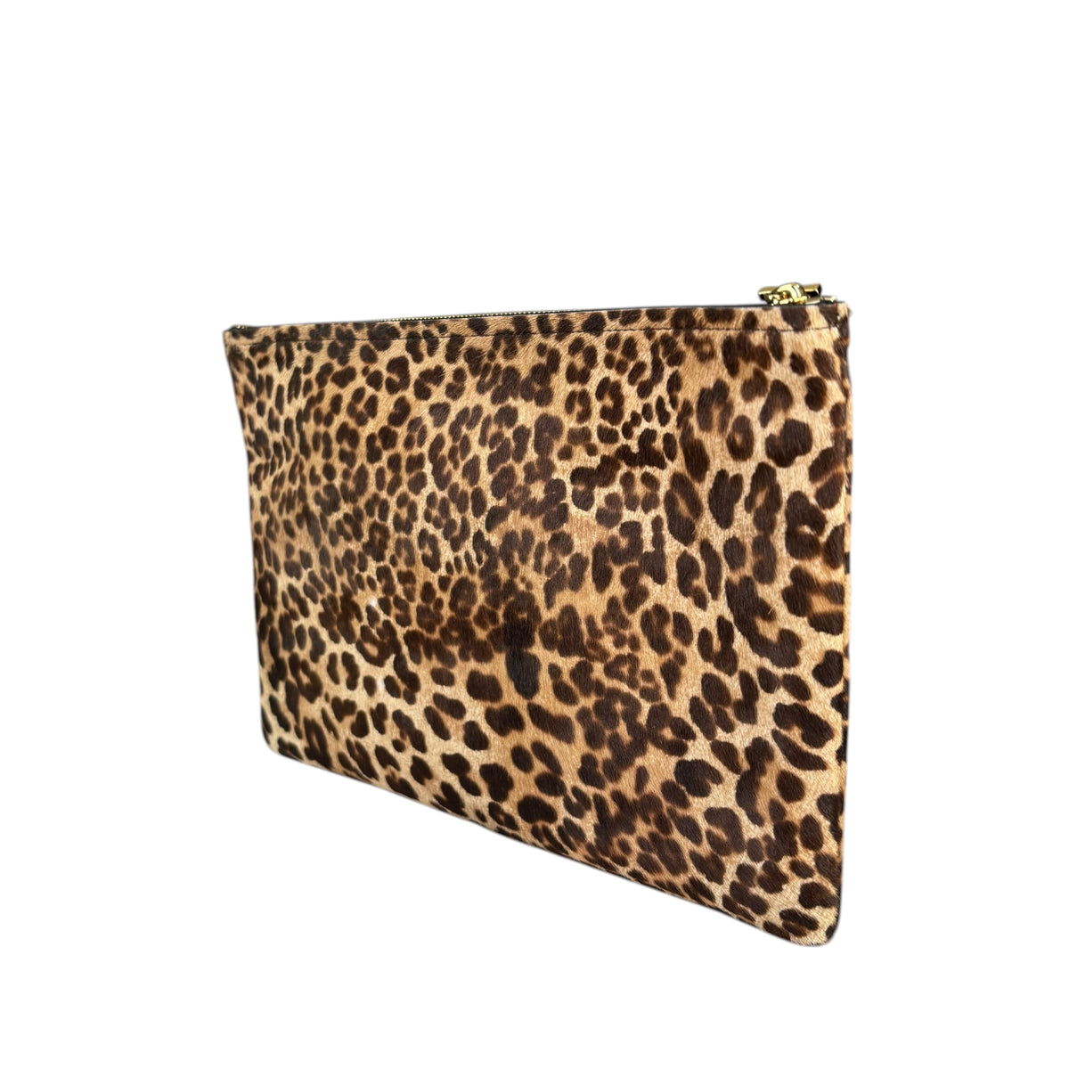 Salvatore Ferragamo Hair-Calf Envelop Cheetah Print Clutch Zip Pouch