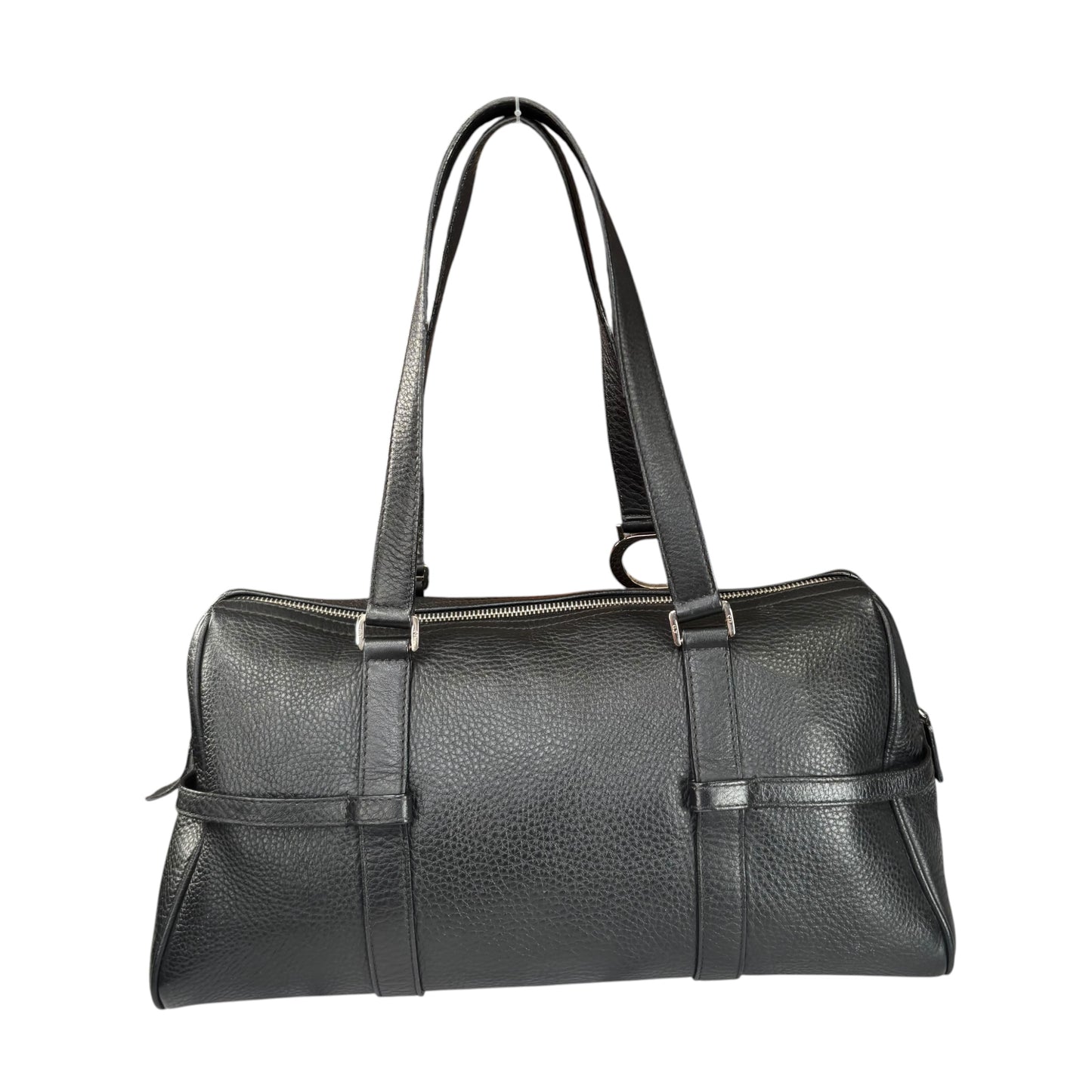 Christian Dior Y2K D Charm Boston SHW Black Leather Bag