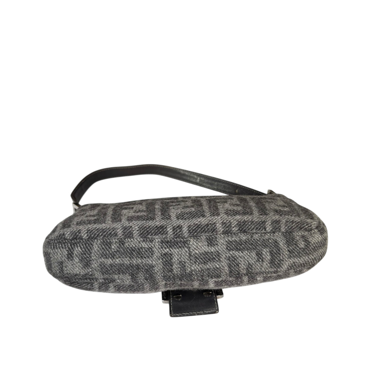 Fendi Y2K Classic Baguette Zucca Cashmere Grey & Black Shoulder Purse