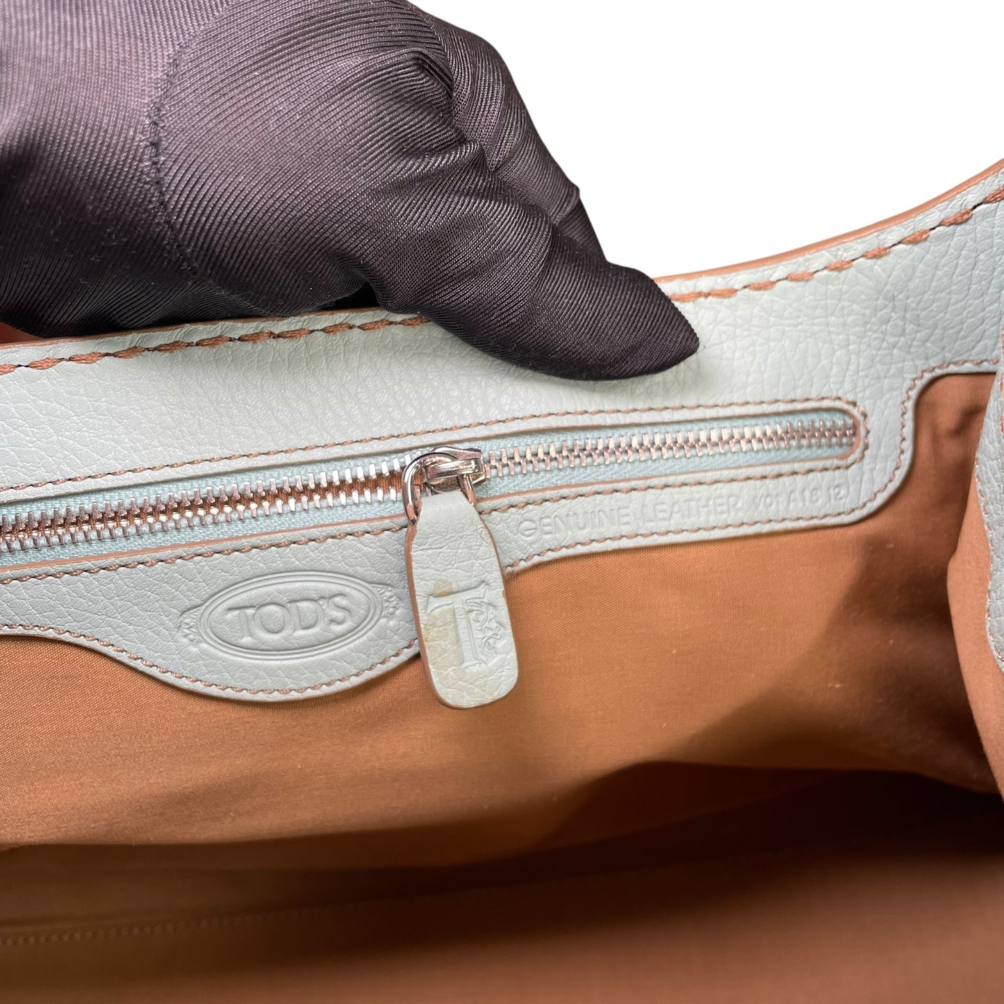 Tod’s D Bag Hobo Mint /Taupe Pebbled Leather SHW Shoulder Bag