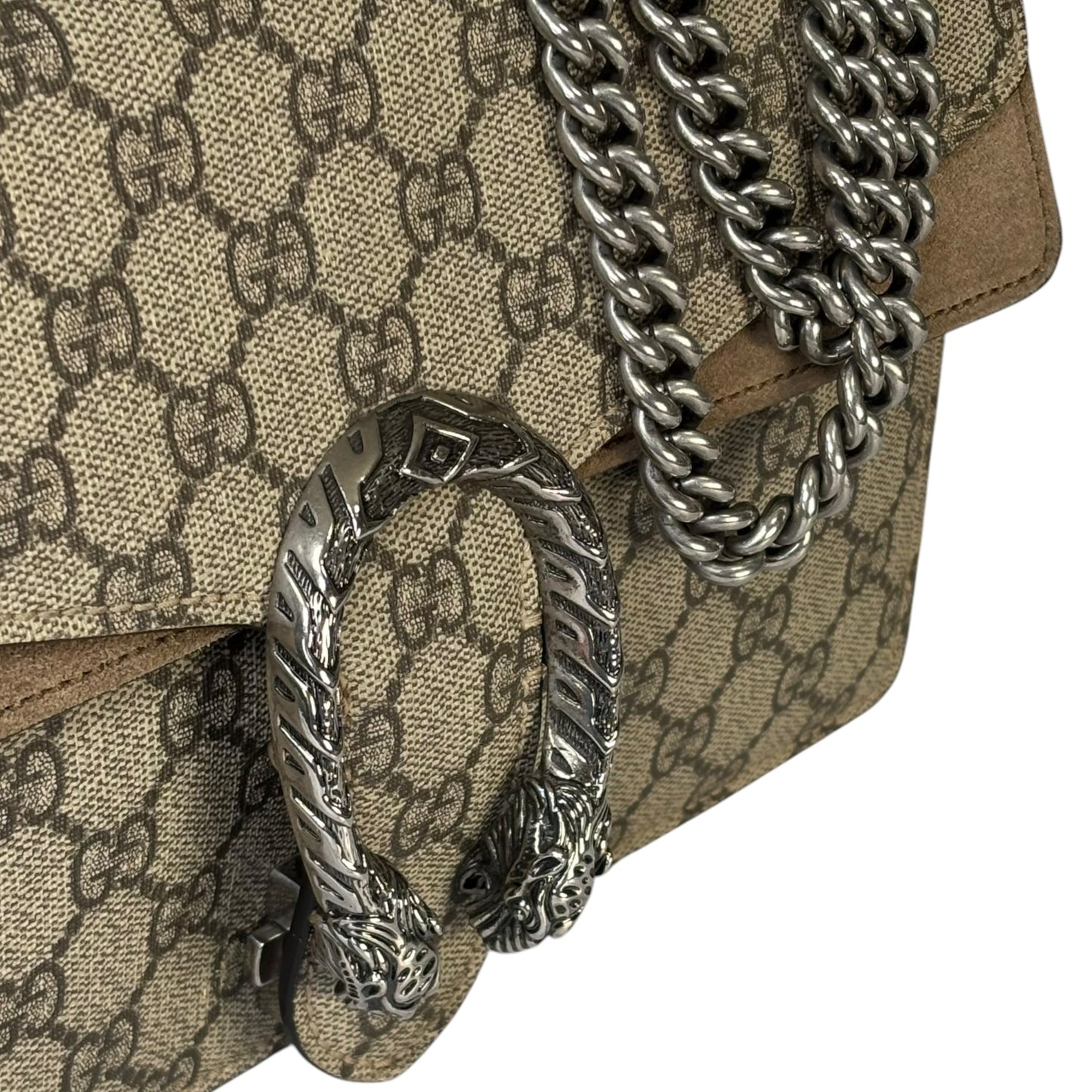 Gucci GG Dionysus Medium GG Supreme Canvas / Suede Shoulder Purse