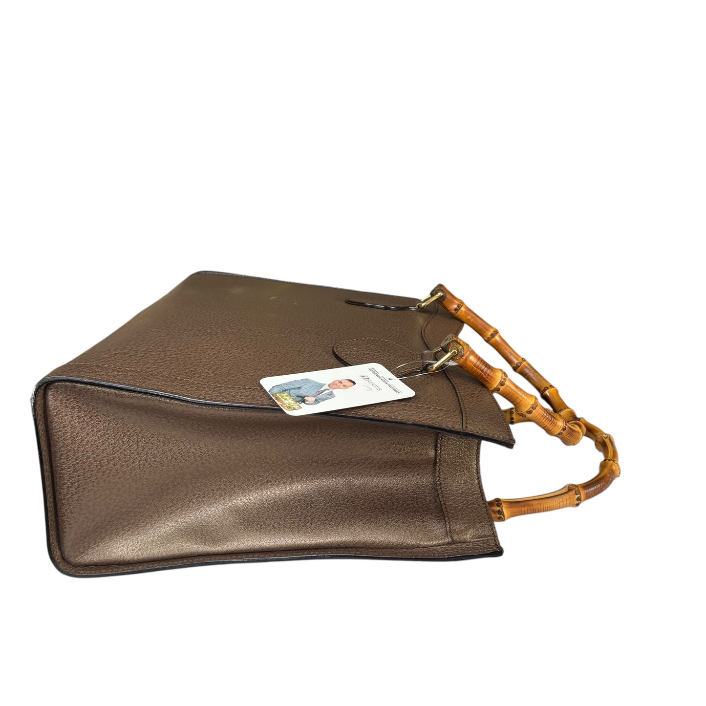Gucci Diana Bronze Metallic Suede Bamboo Tote