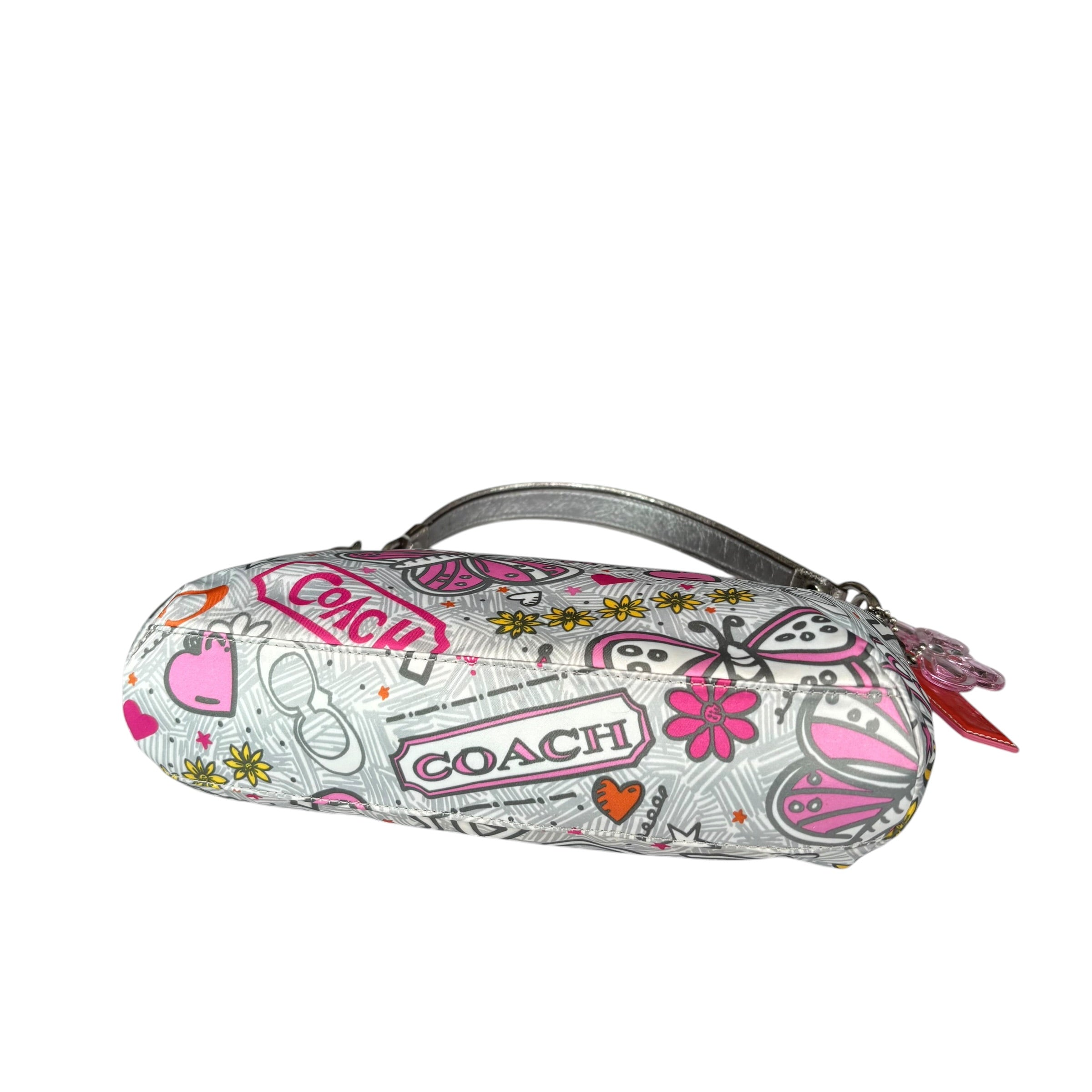 バッグ COACH Poppy Butterfly Y2K Shoulder Bag Coach Y2K Poppy Butterfly Floral Graffiti 2-Way Crossbody Purse