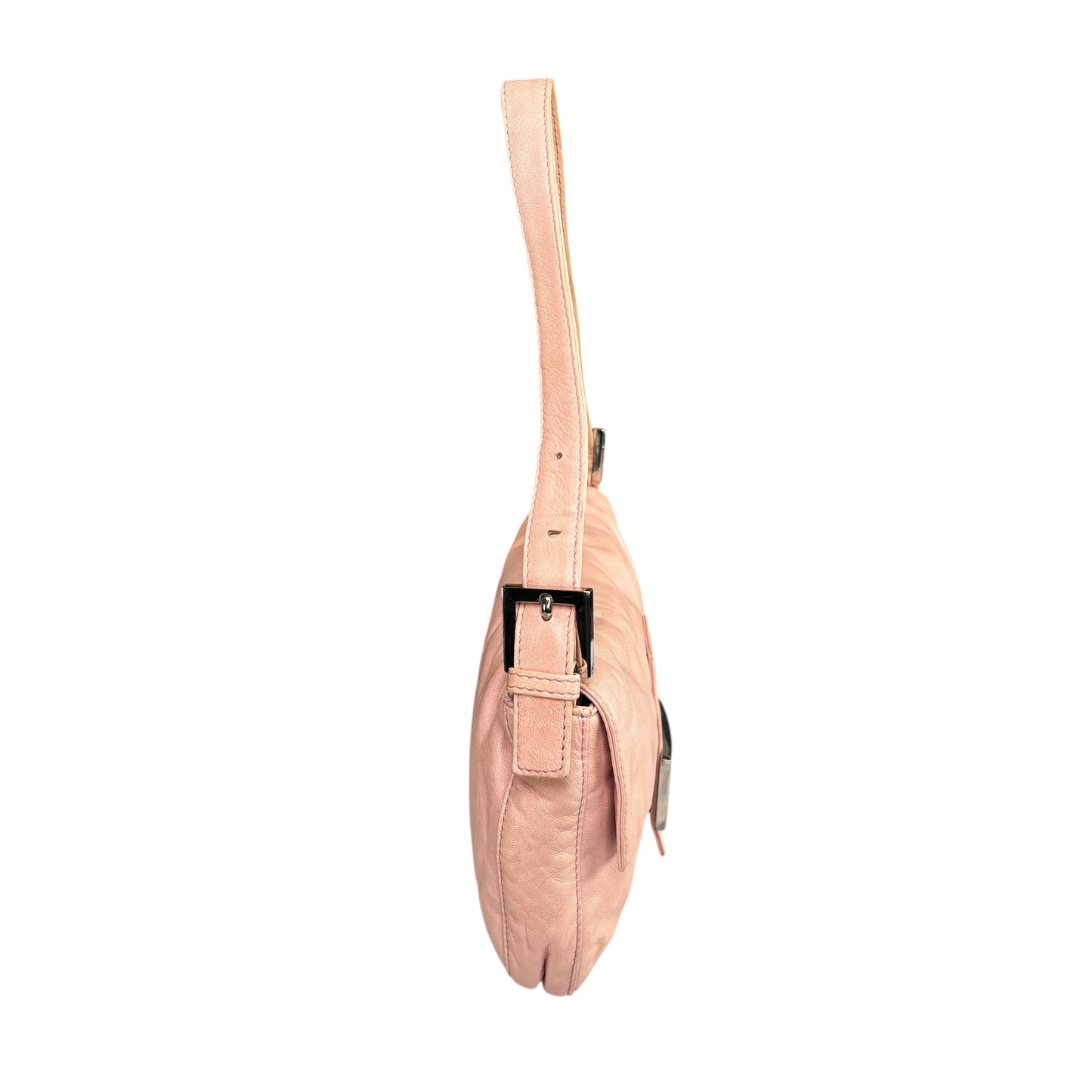 Fendi Y2K Baguette Classic Pink Lambskin SHW Yellow Shoulder Purse
