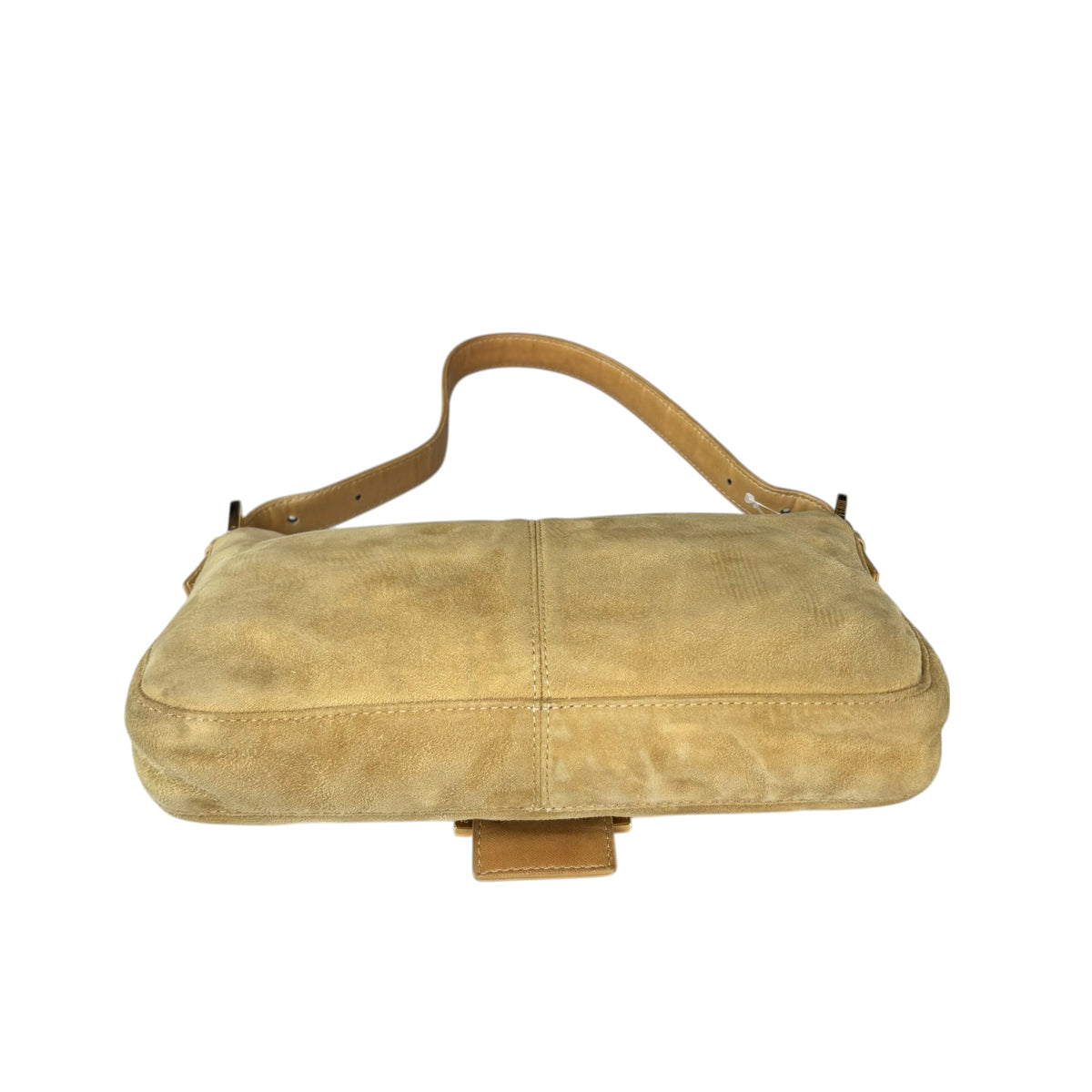 Fendi Y2K Baguette Suede Leather Gold / Gold Tan Shoulder Purse