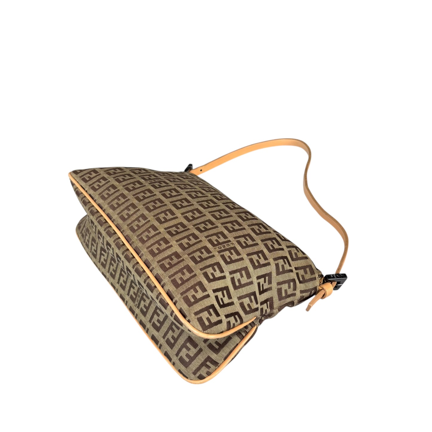 Fendi Y2K Slim Mama Baguette Tan Gunmetal Purse