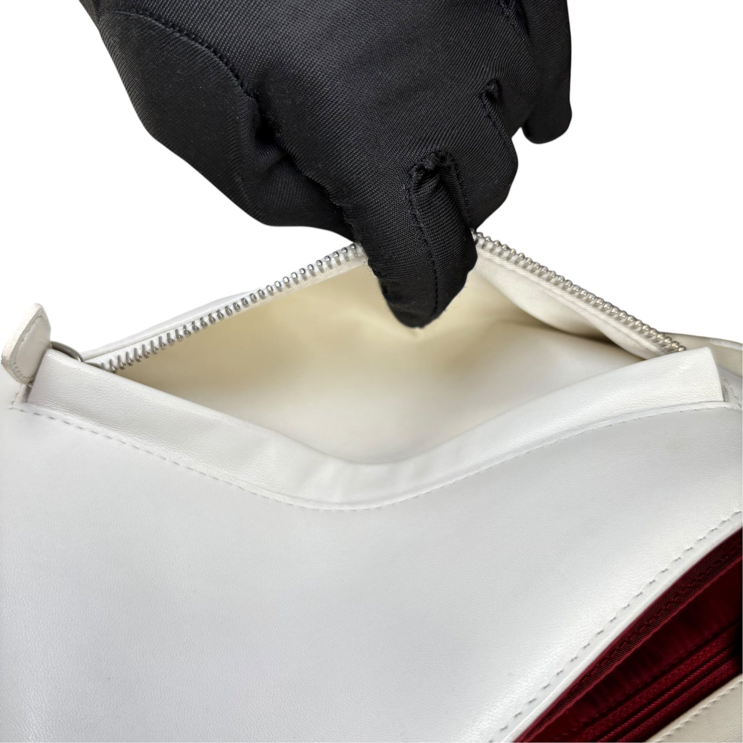 Christian Dior Cadillac Y2K Red Patent White Leather 2-Way Purse