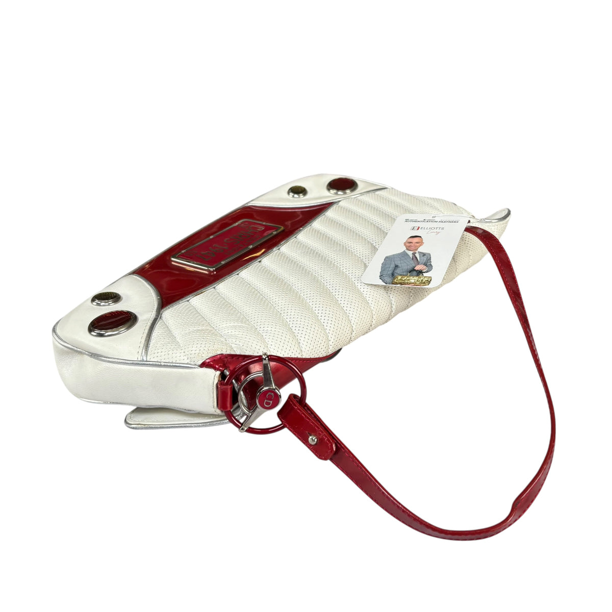 Christian Dior Cadillac Y2K Red Patent White Leather 2-Way Purse