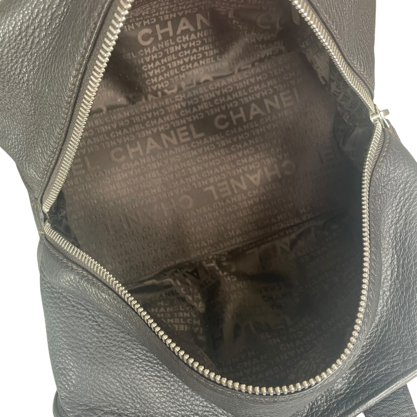 Chanel CC Bolt Deerskin Boston Dark Brown Studded Purse