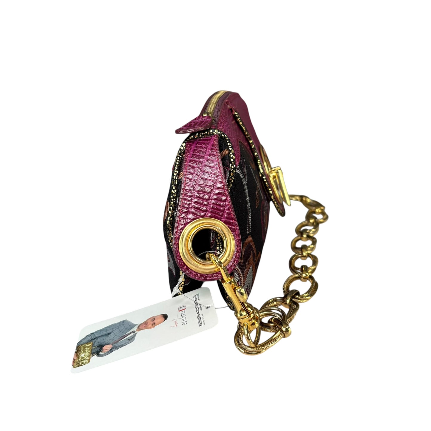 D & G Dolce & Gabbana Y2K Purple Floral Shoulder Chain Purse