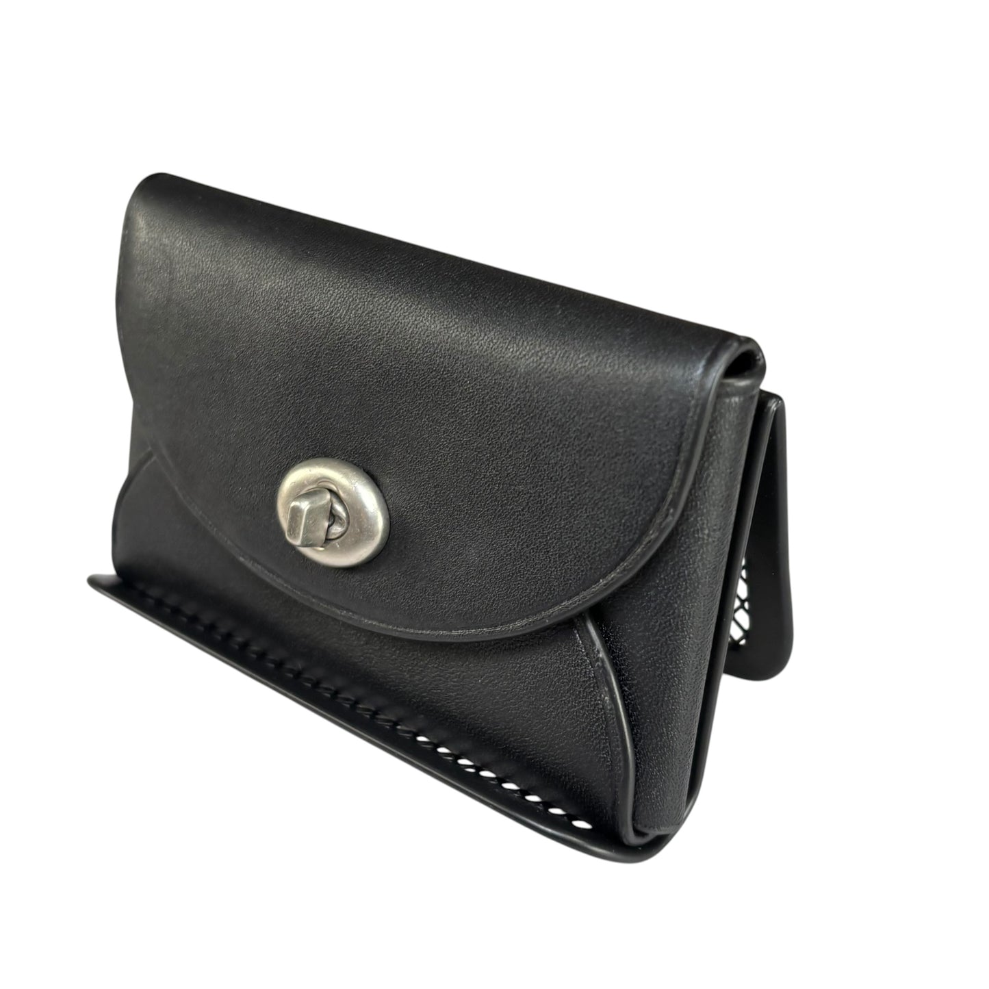 Coach Limited Turn-Lock Leather Rose Stud Card Holder