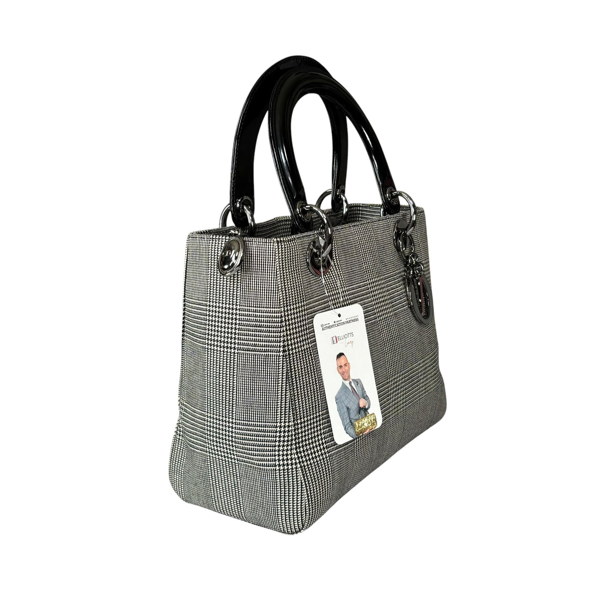 Christian Dior Lady Dior SHW Houndstooth Medium Purse
