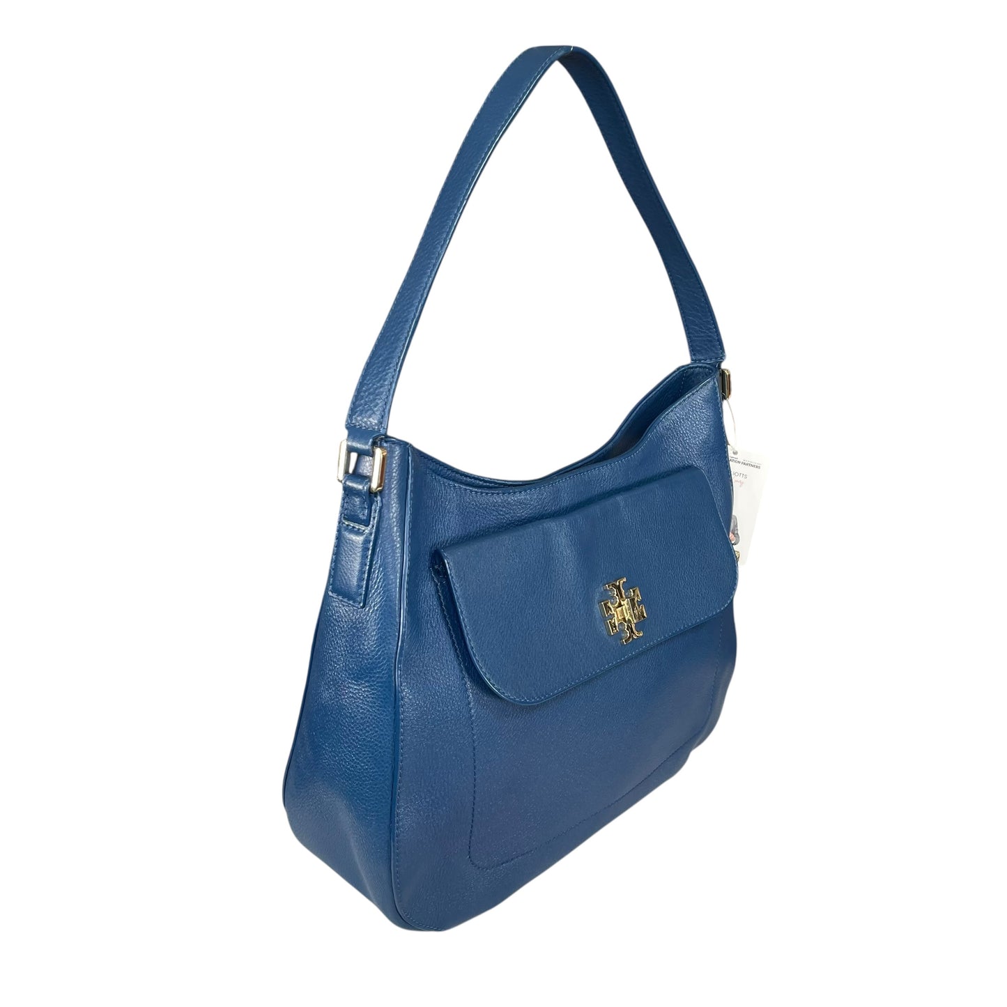 Tory Burch Mercer Blue Wave Leather GHW Hobo Shoulder Bag