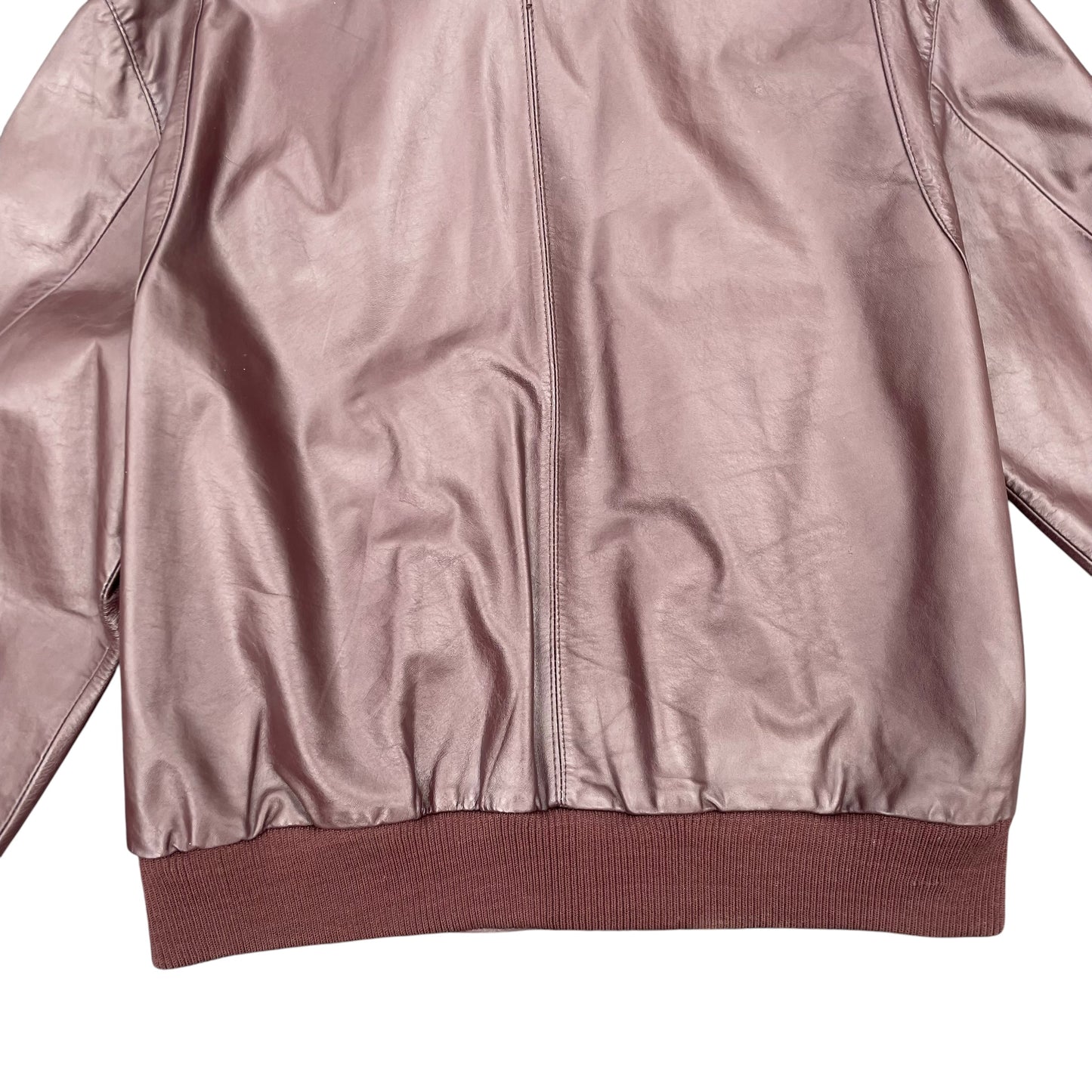 Members Only Y2K Leather Bomber Jacket Oxblood Burgundy 44 XL